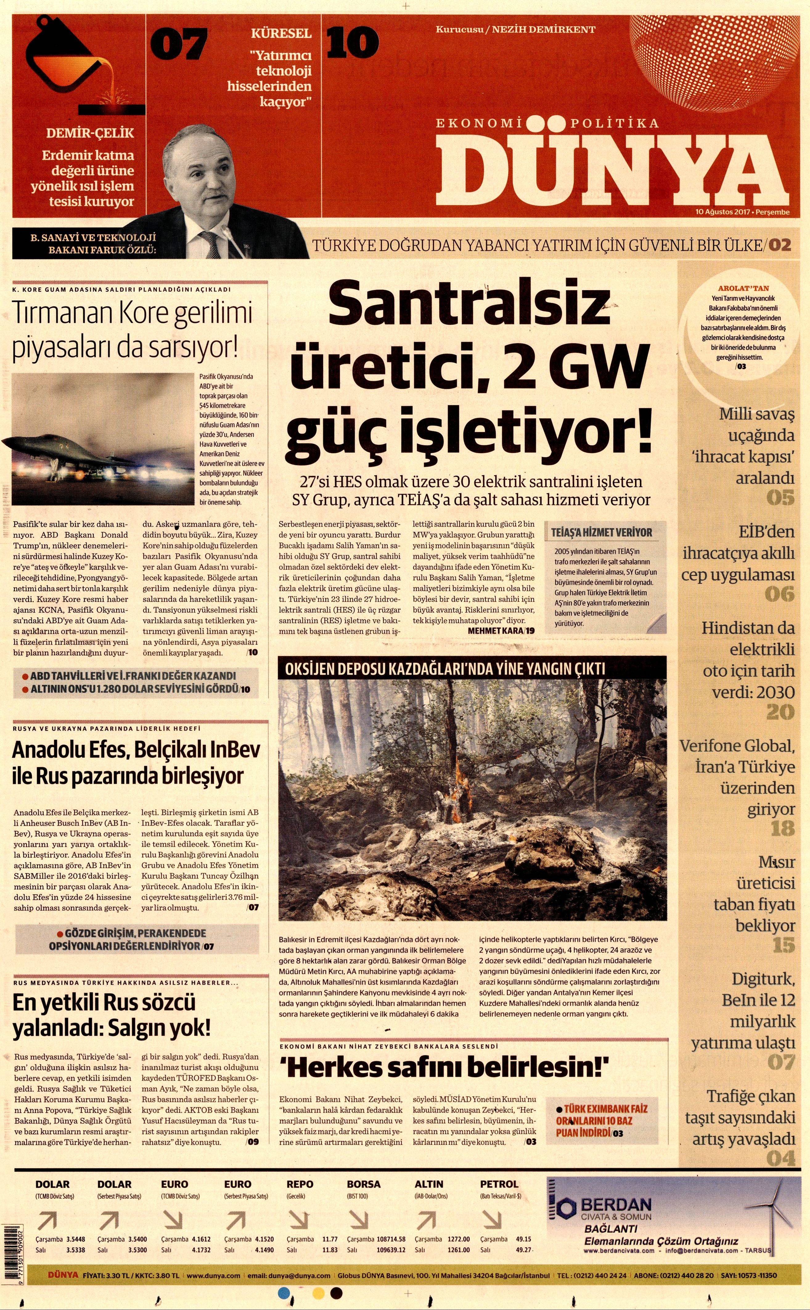 10 Ağustos 2017 gazete manşetleri - 5