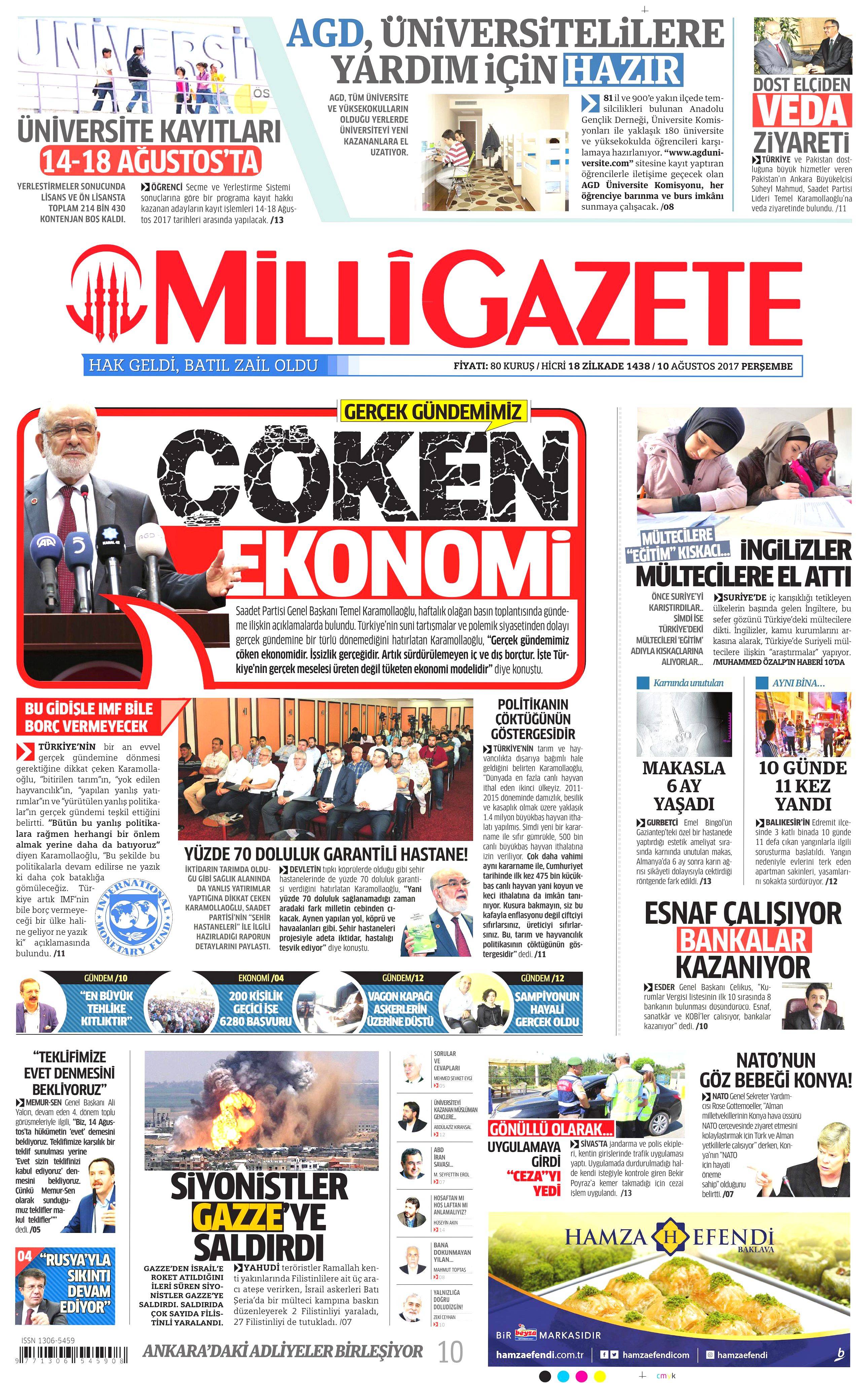 10 Ağustos 2017 gazete manşetleri - 12