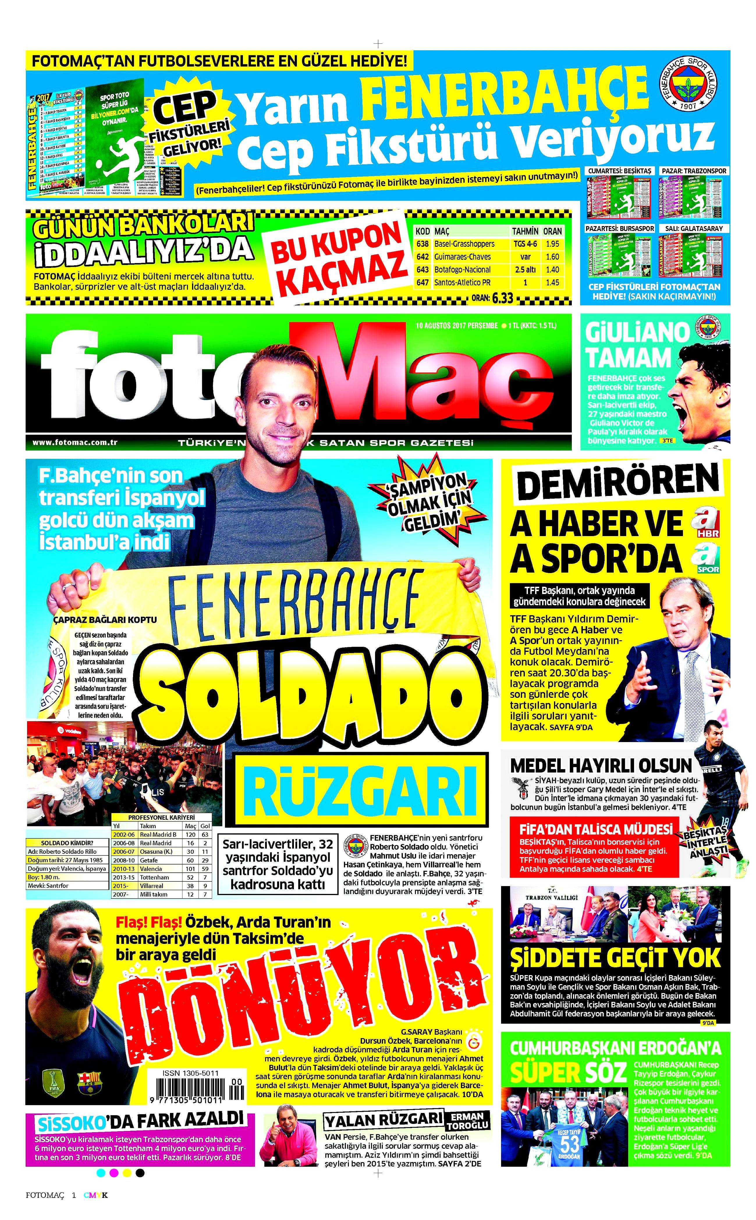 10 Ağustos 2017 gazete manşetleri - 14