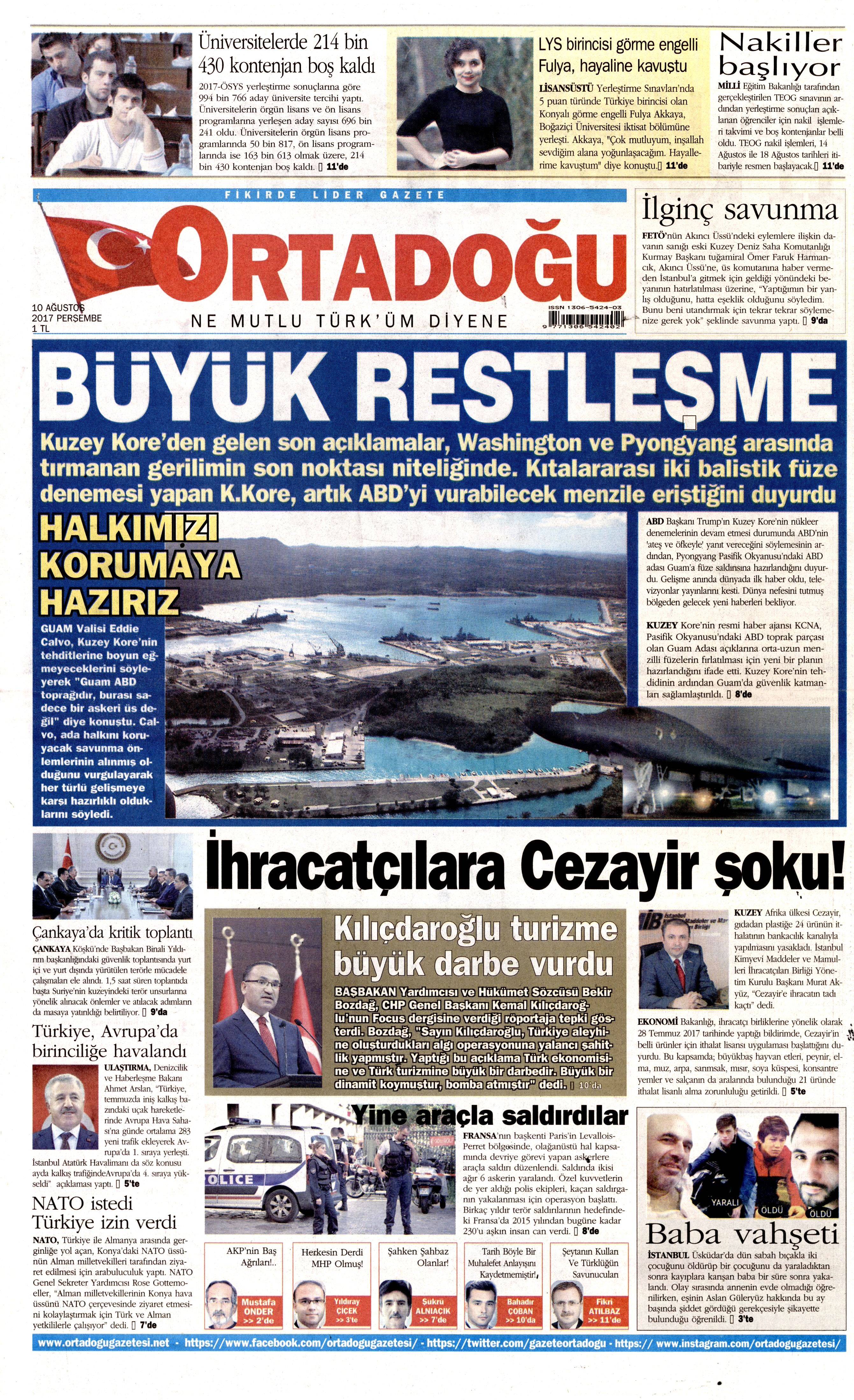 10 Ağustos 2017 gazete manşetleri - 16