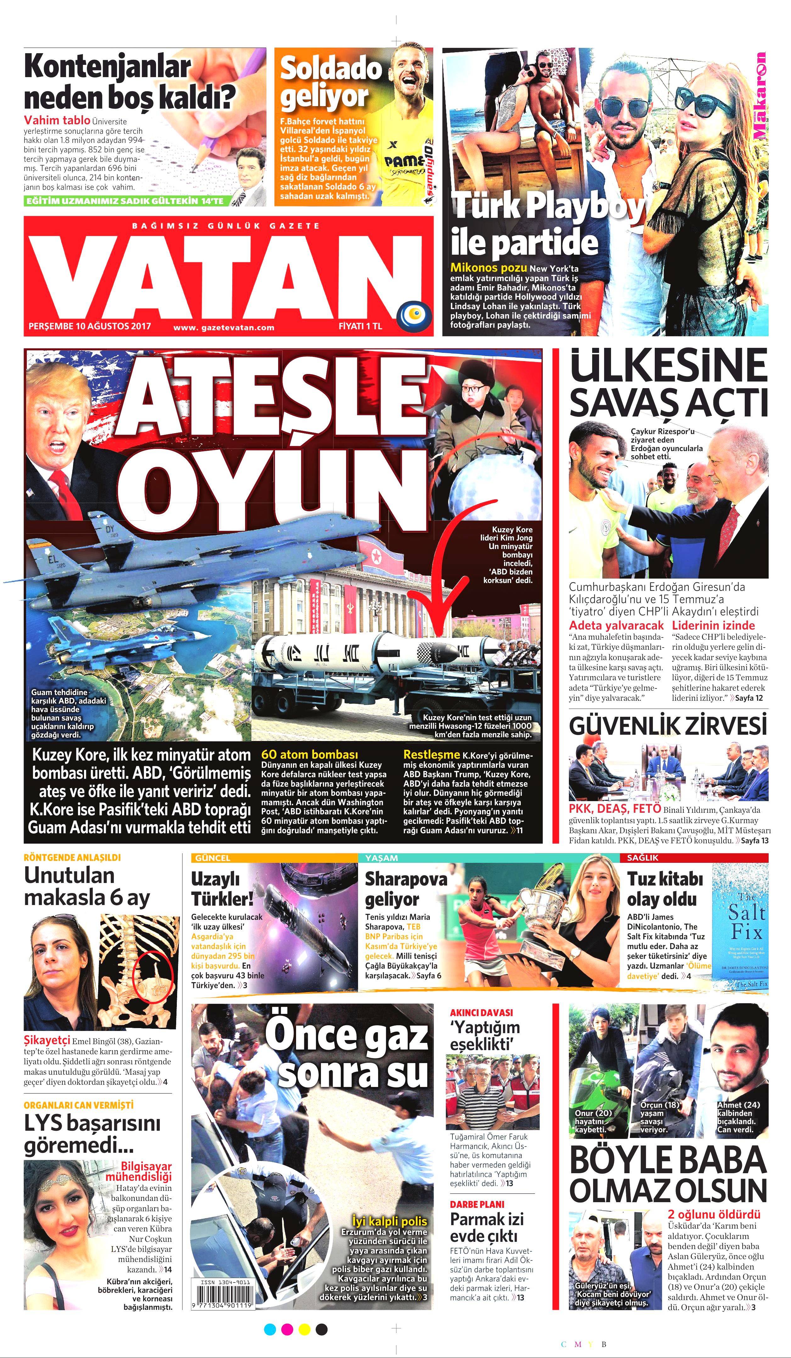 10 Ağustos 2017 gazete manşetleri - 19