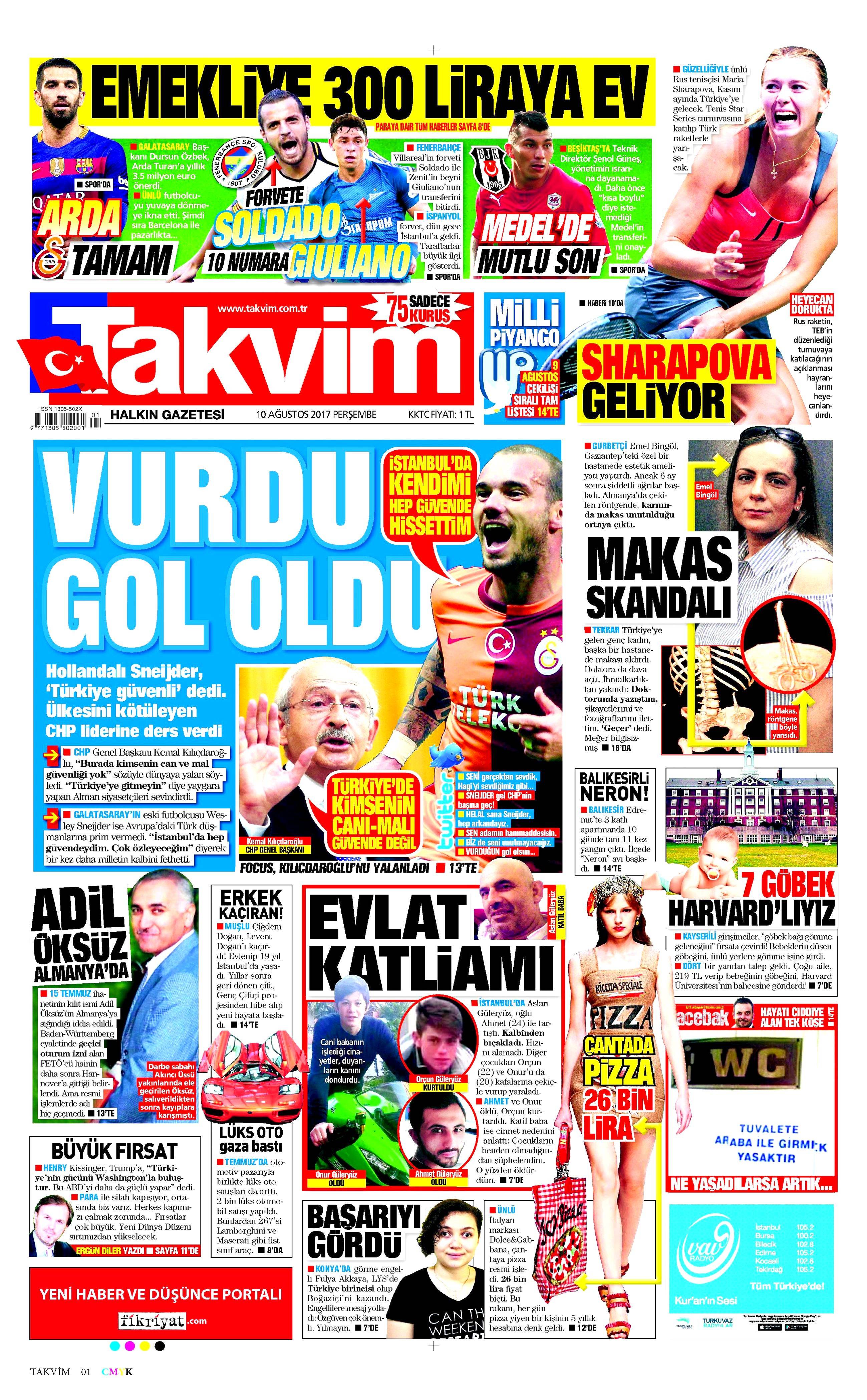 10 Ağustos 2017 gazete manşetleri - 17