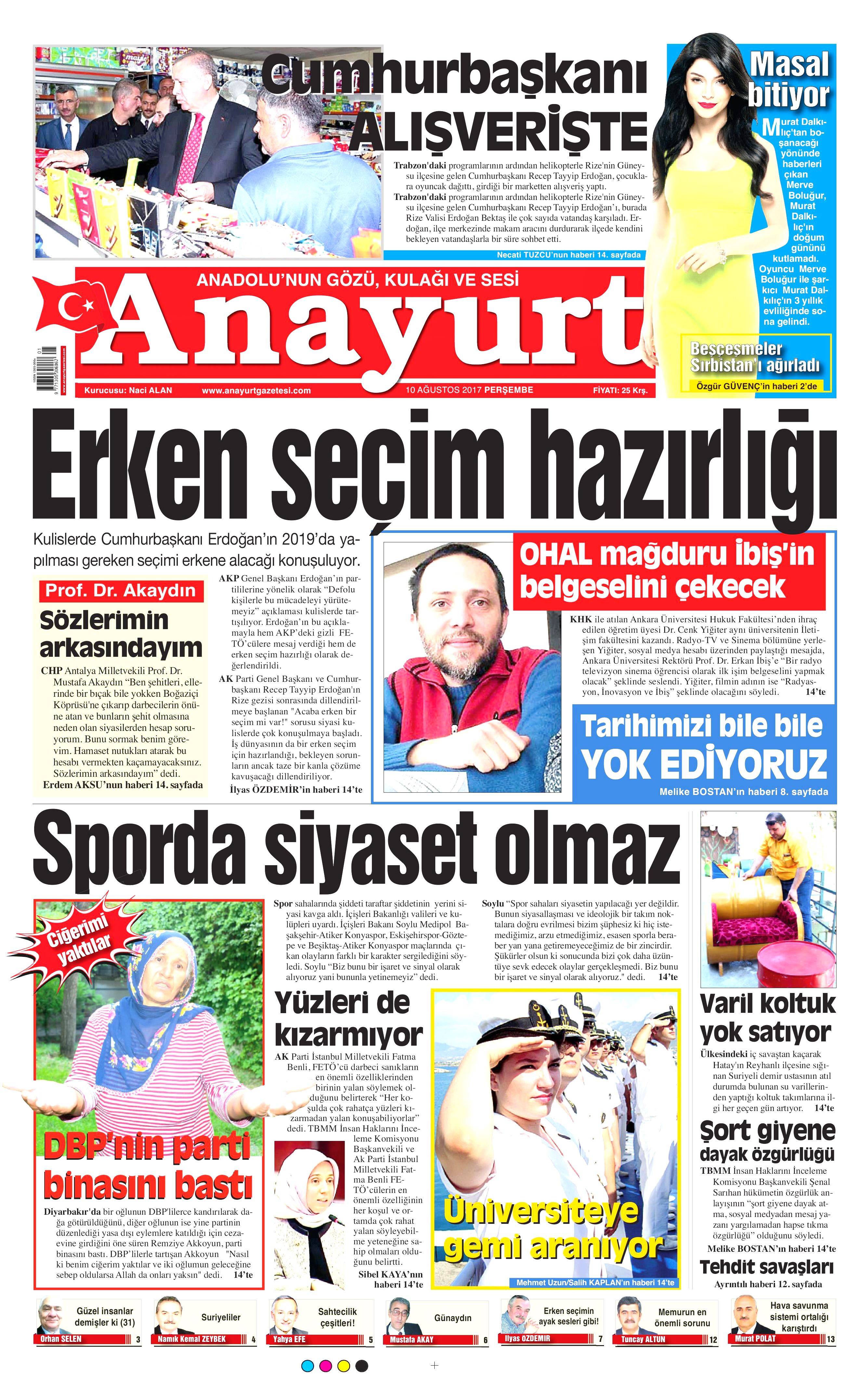 10 Ağustos 2017 gazete manşetleri - 20