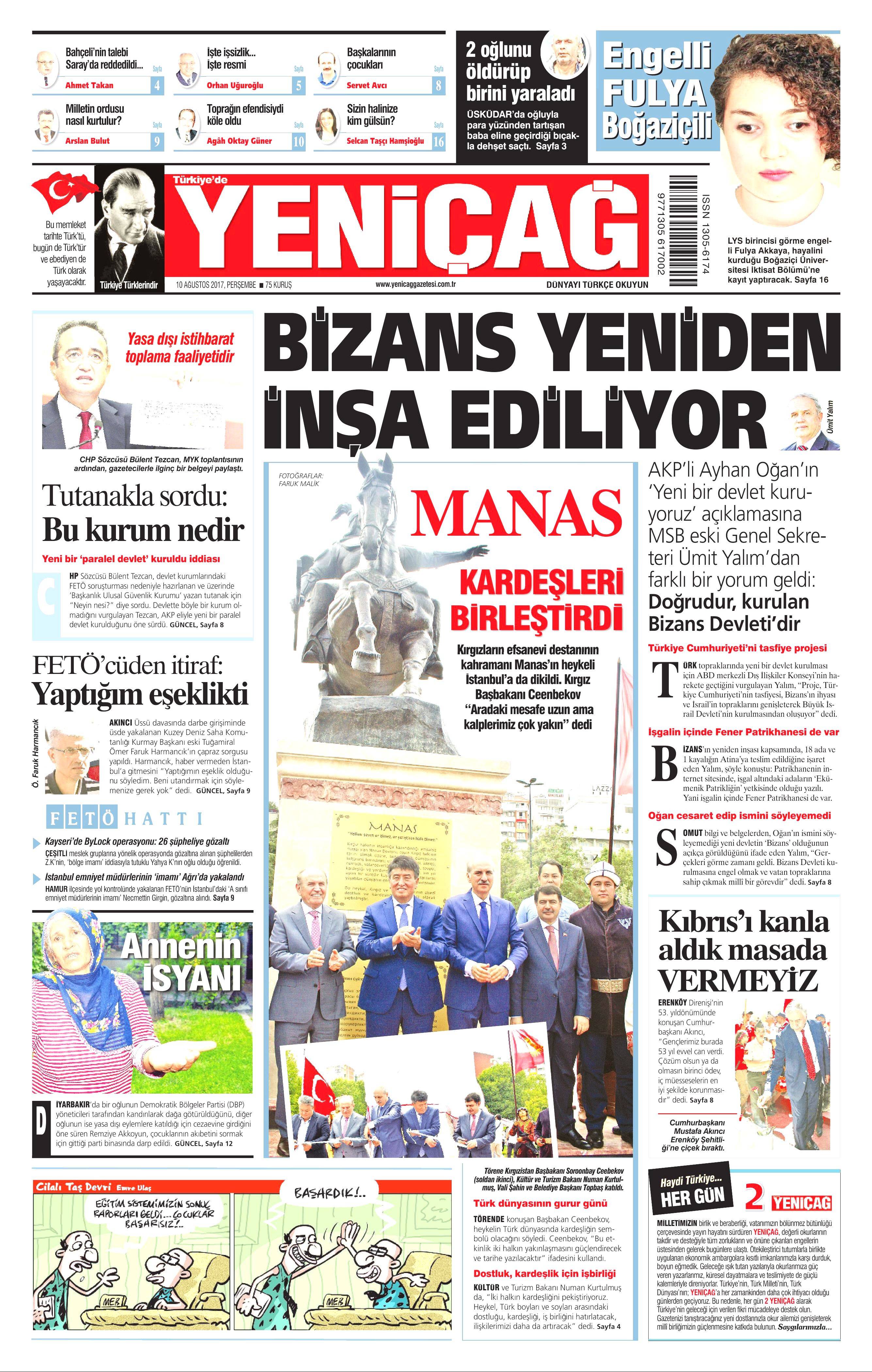 10 Ağustos 2017 gazete manşetleri - 22