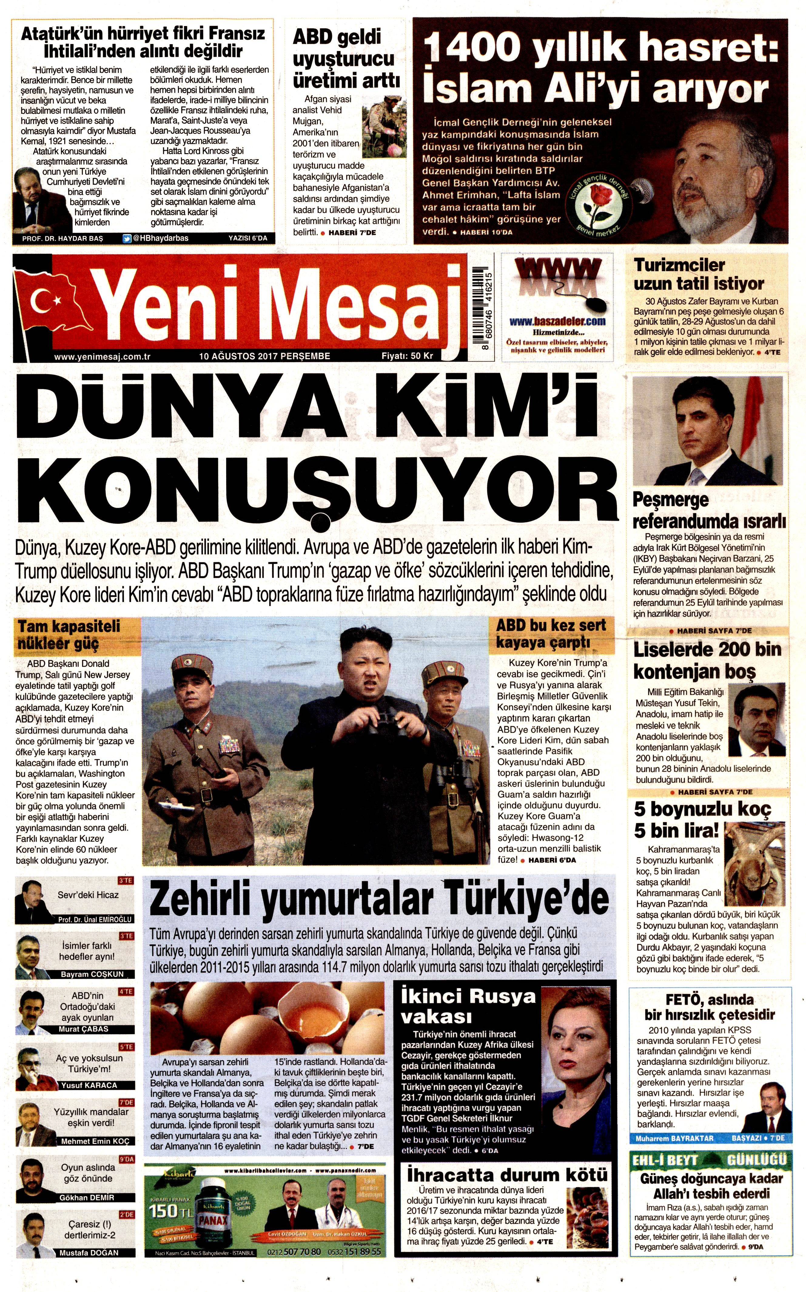 10 Ağustos 2017 gazete manşetleri - 23