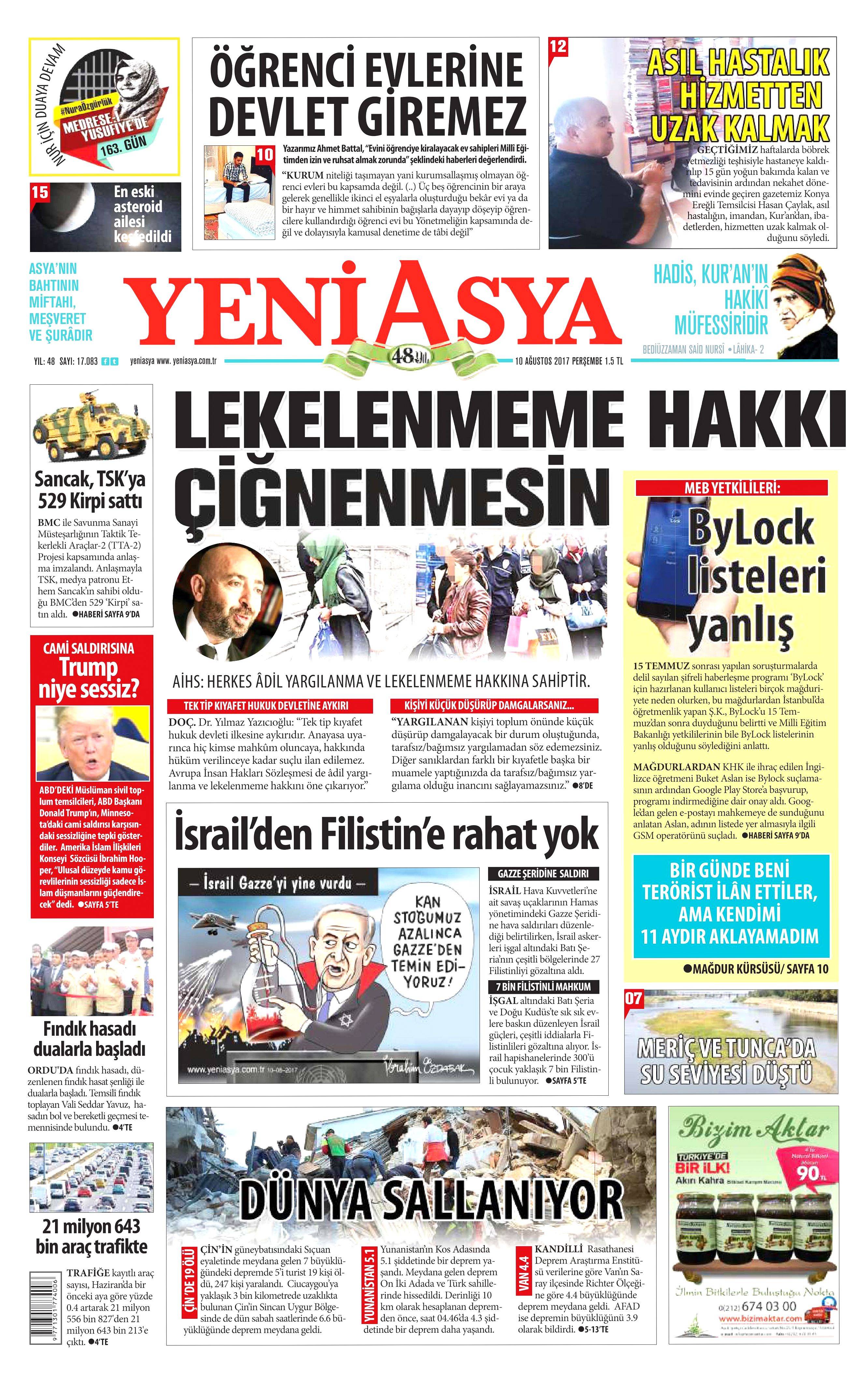 10 Ağustos 2017 gazete manşetleri - 21