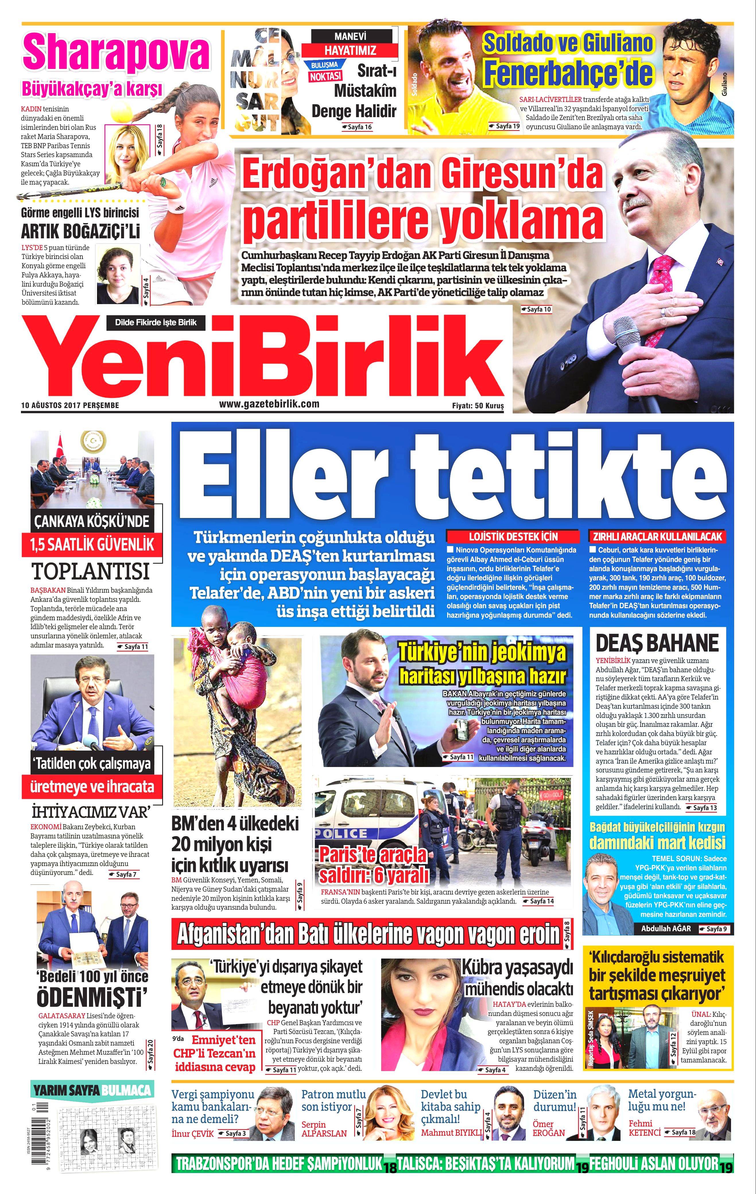 10 Ağustos 2017 gazete manşetleri - 29