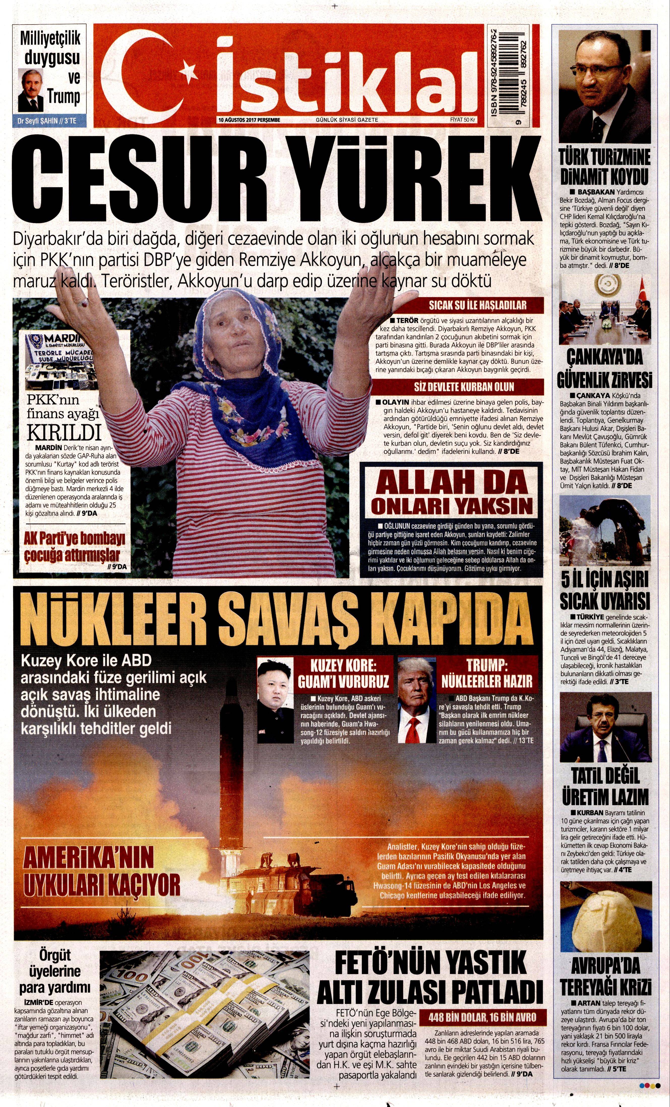 10 Ağustos 2017 gazete manşetleri - 11