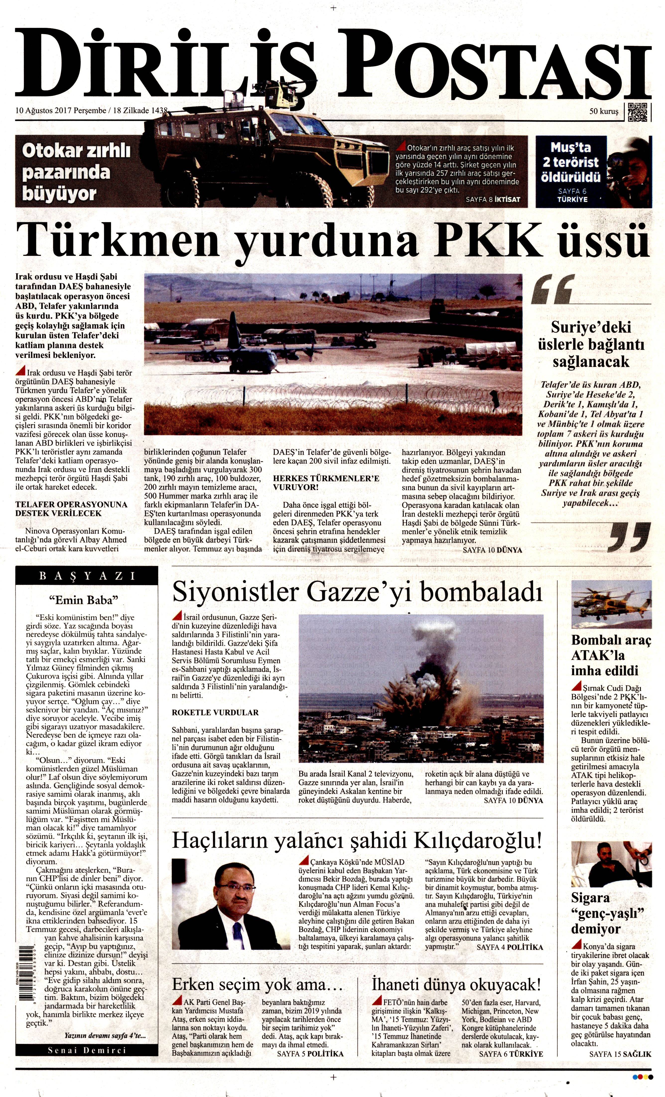 10 Ağustos 2017 gazete manşetleri - 6