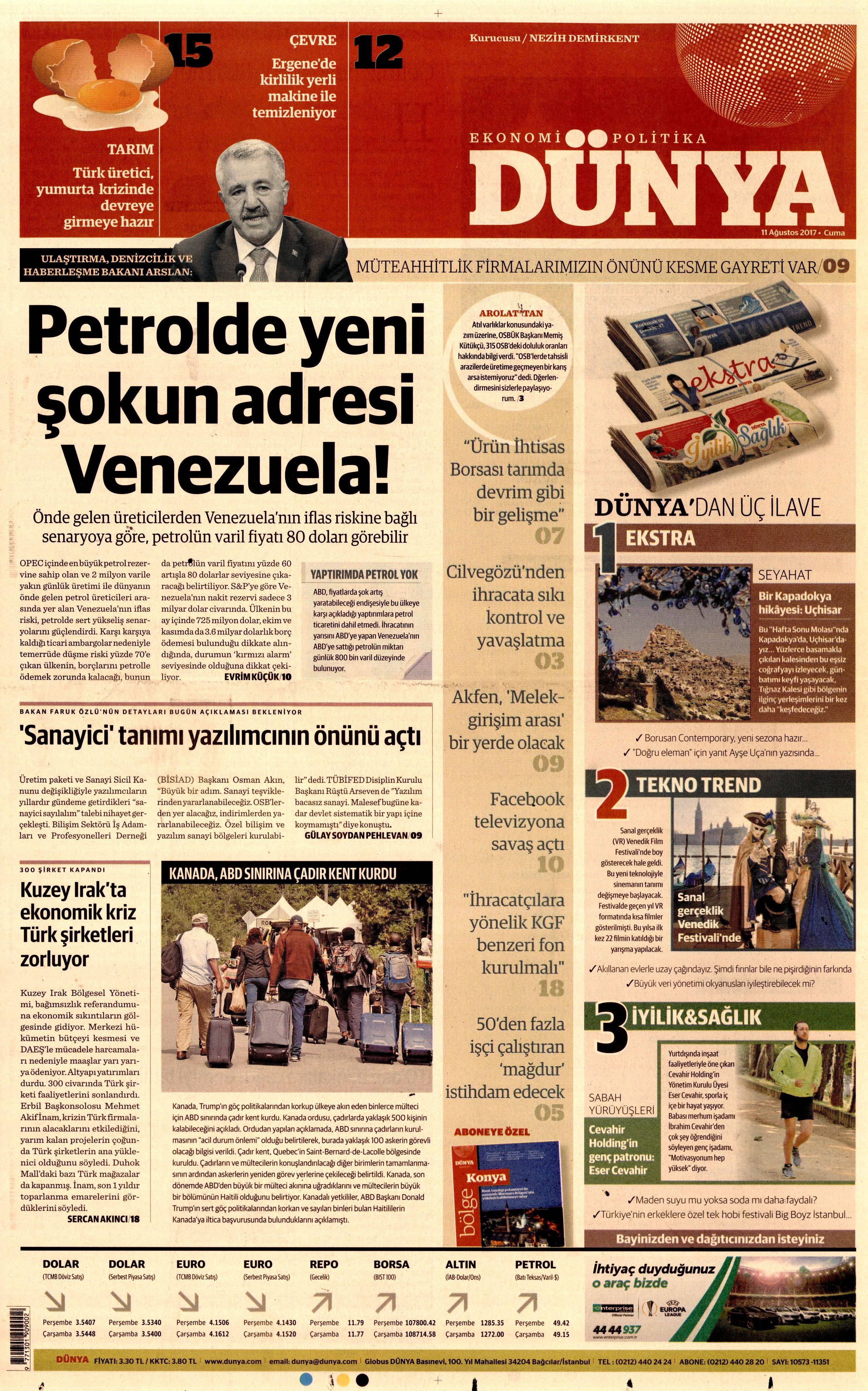 11 Ağustos 2017 gazete manşetleri - 4