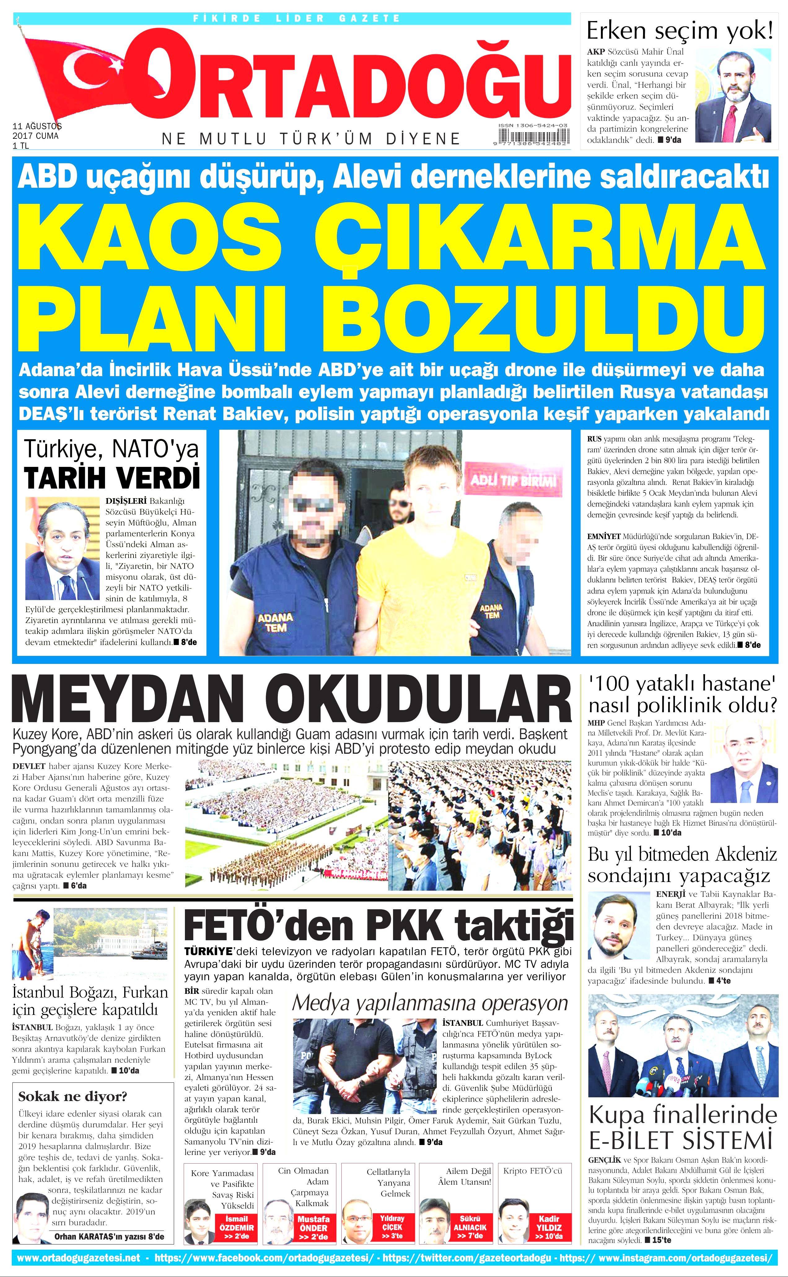 11 Ağustos 2017 gazete manşetleri - 14