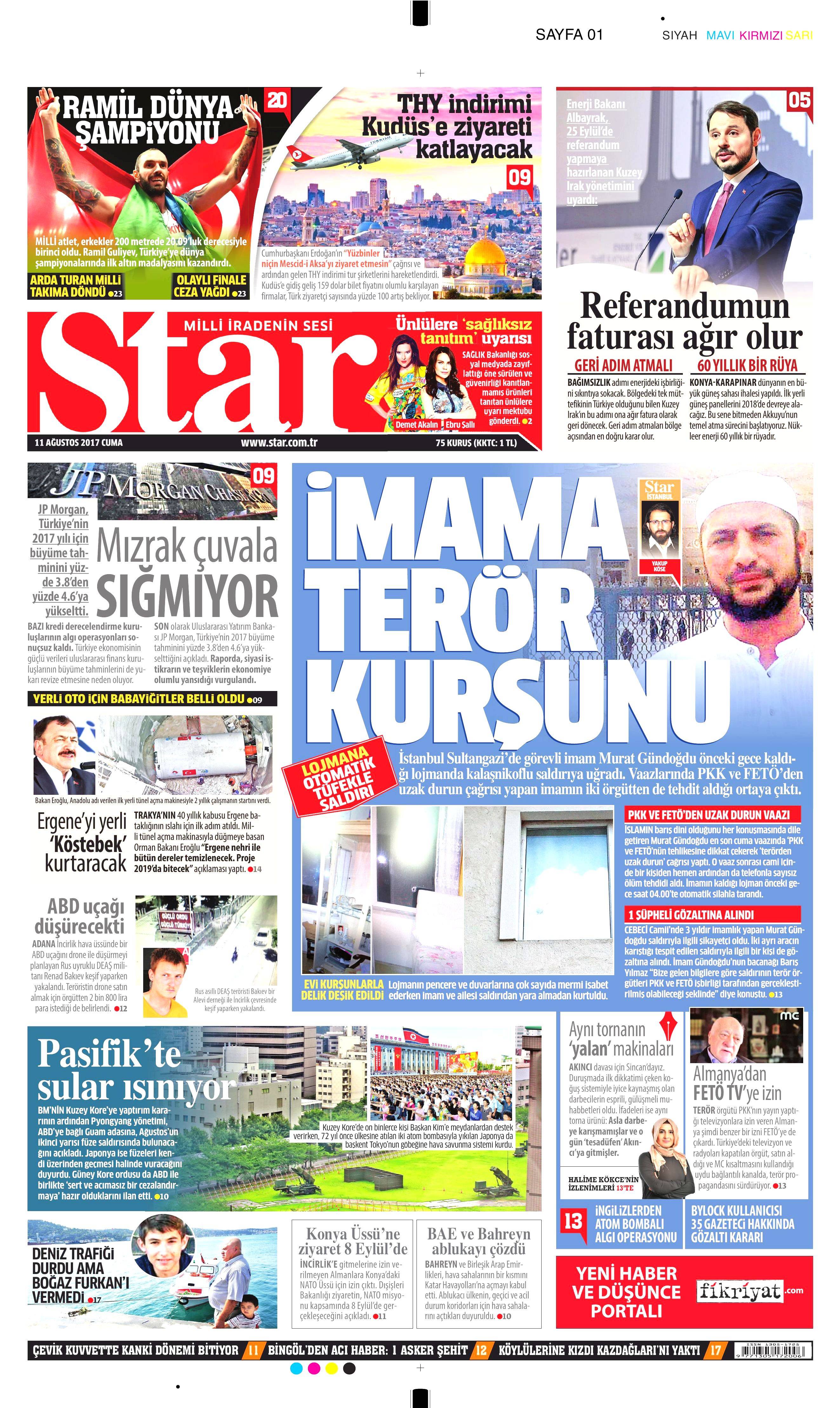 11 Ağustos 2017 gazete manşetleri - 15