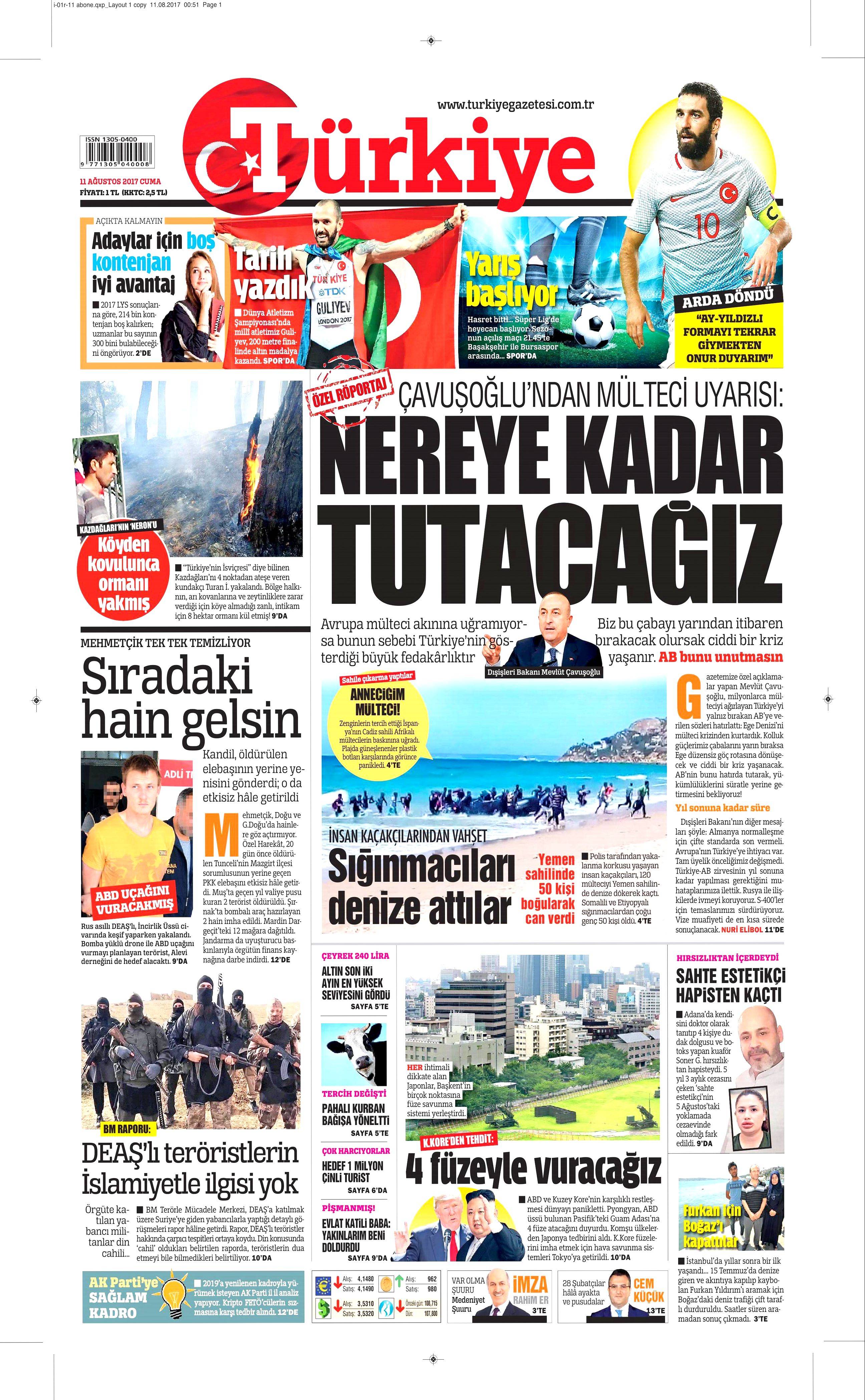 11 Ağustos 2017 gazete manşetleri - 18