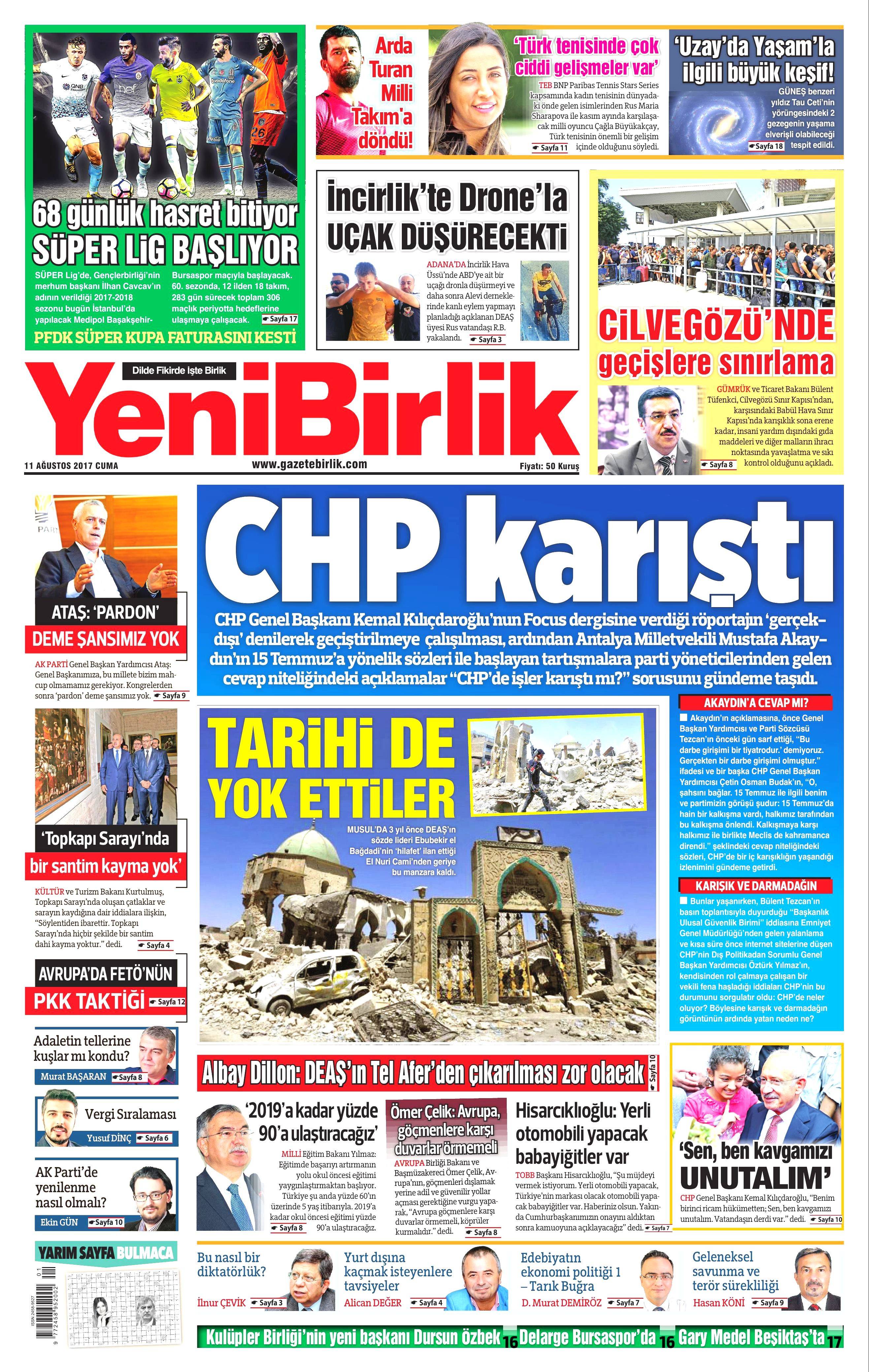 11 Ağustos 2017 gazete manşetleri - 21