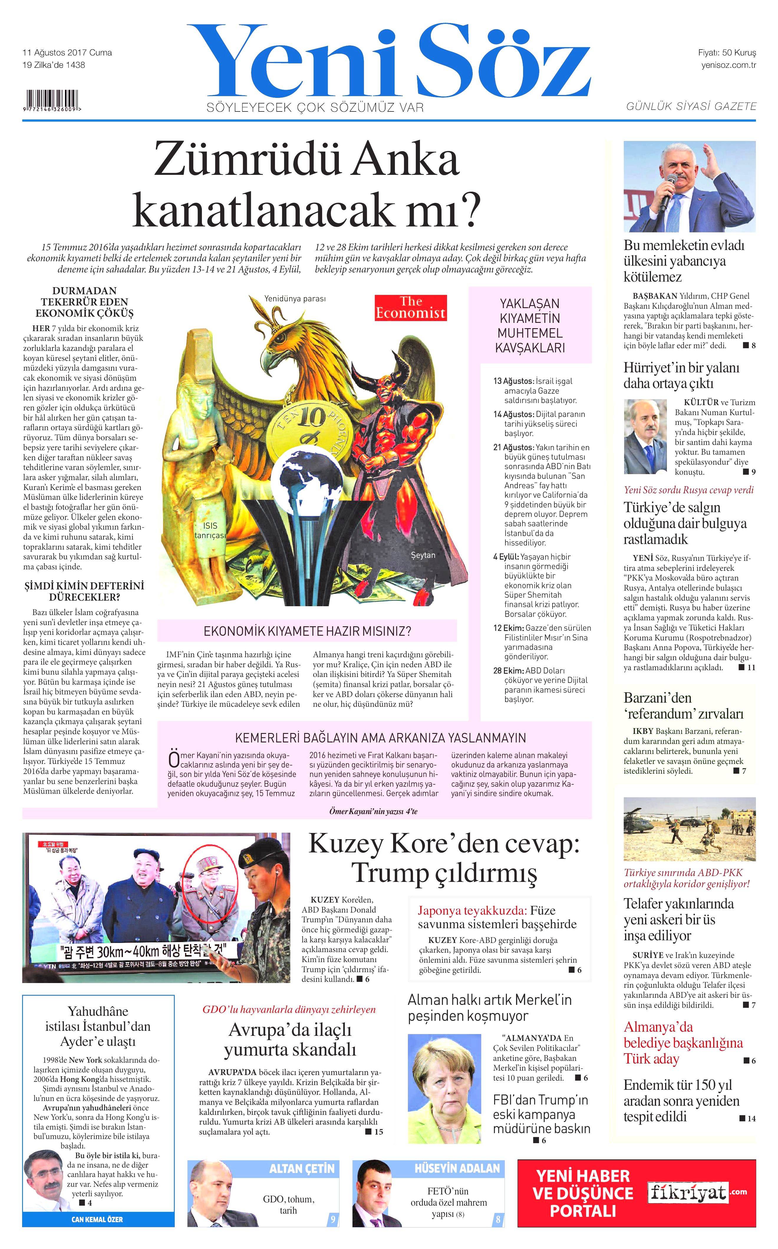 11 Ağustos 2017 gazete manşetleri - 24