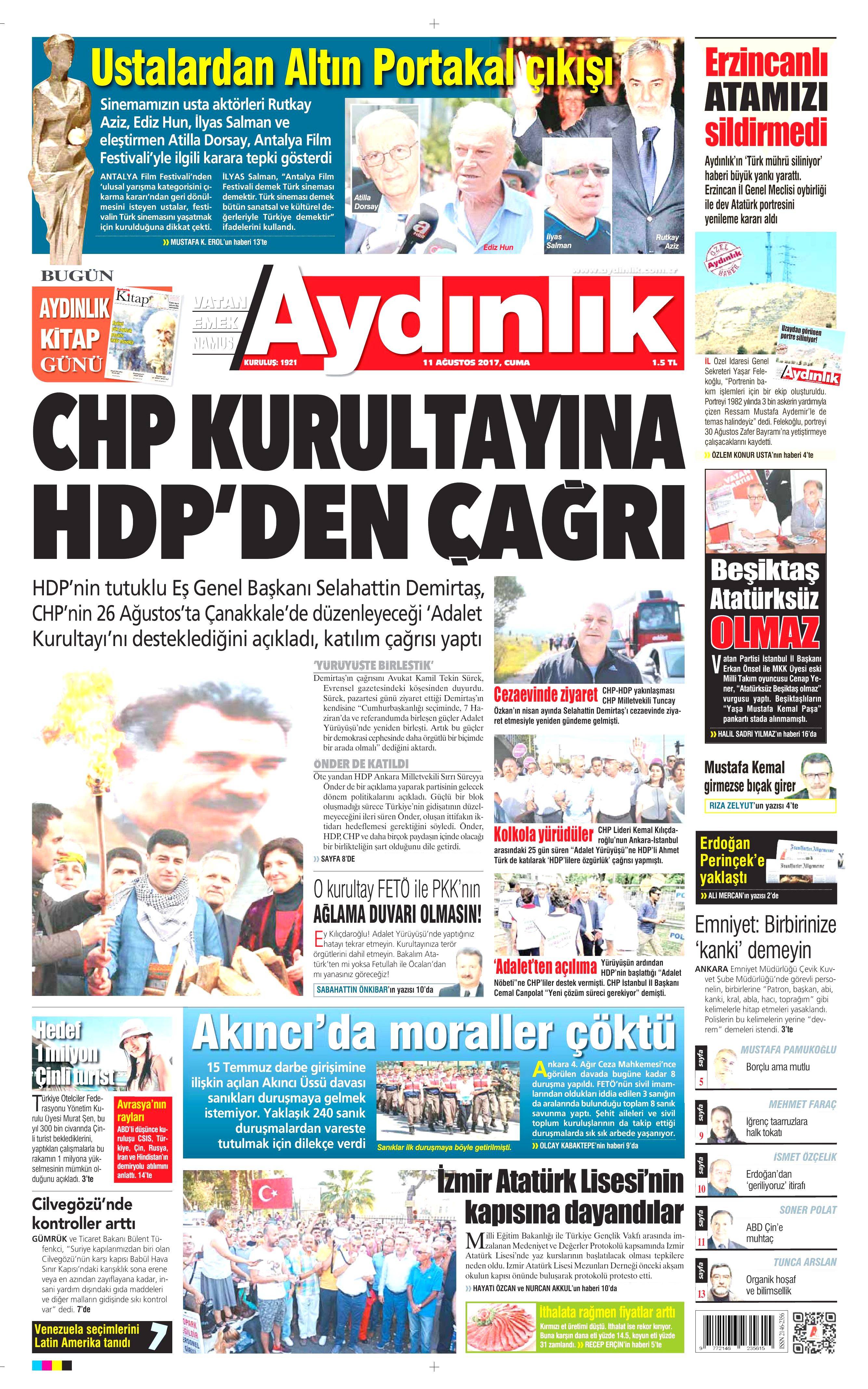 11 Ağustos 2017 gazete manşetleri - 27