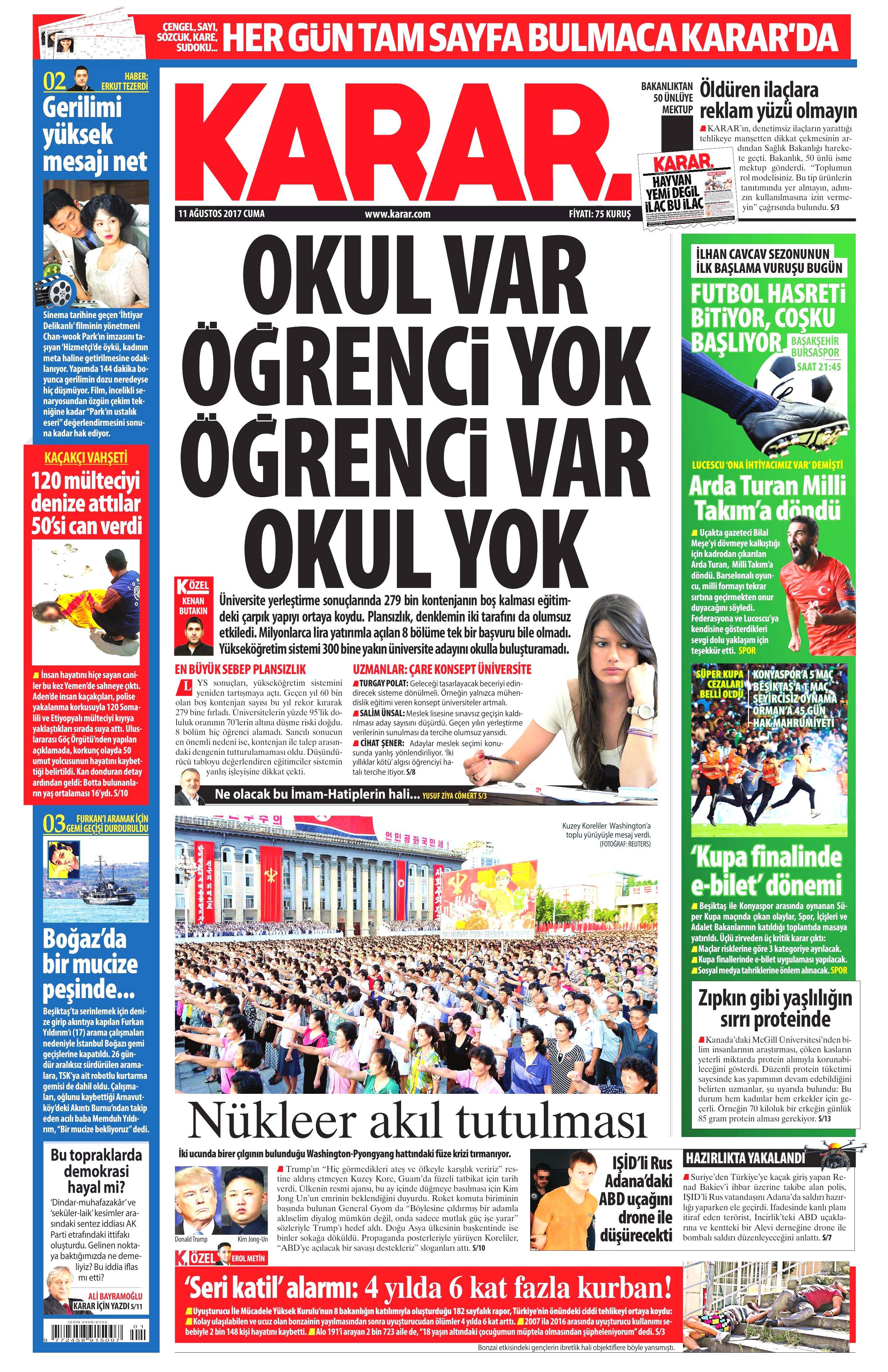 11 Ağustos 2017 gazete manşetleri - 10