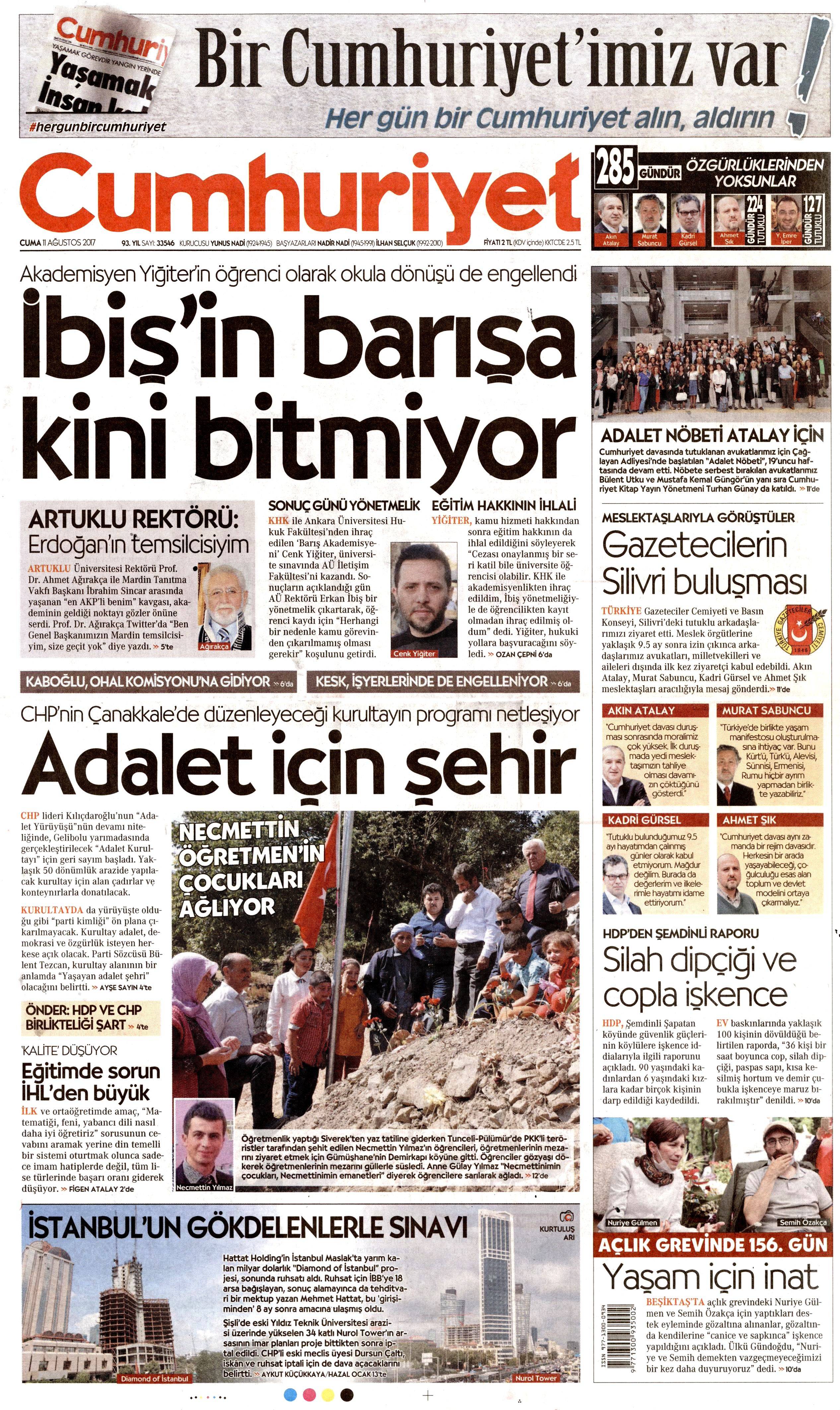 11 Ağustos 2017 gazete manşetleri - 28