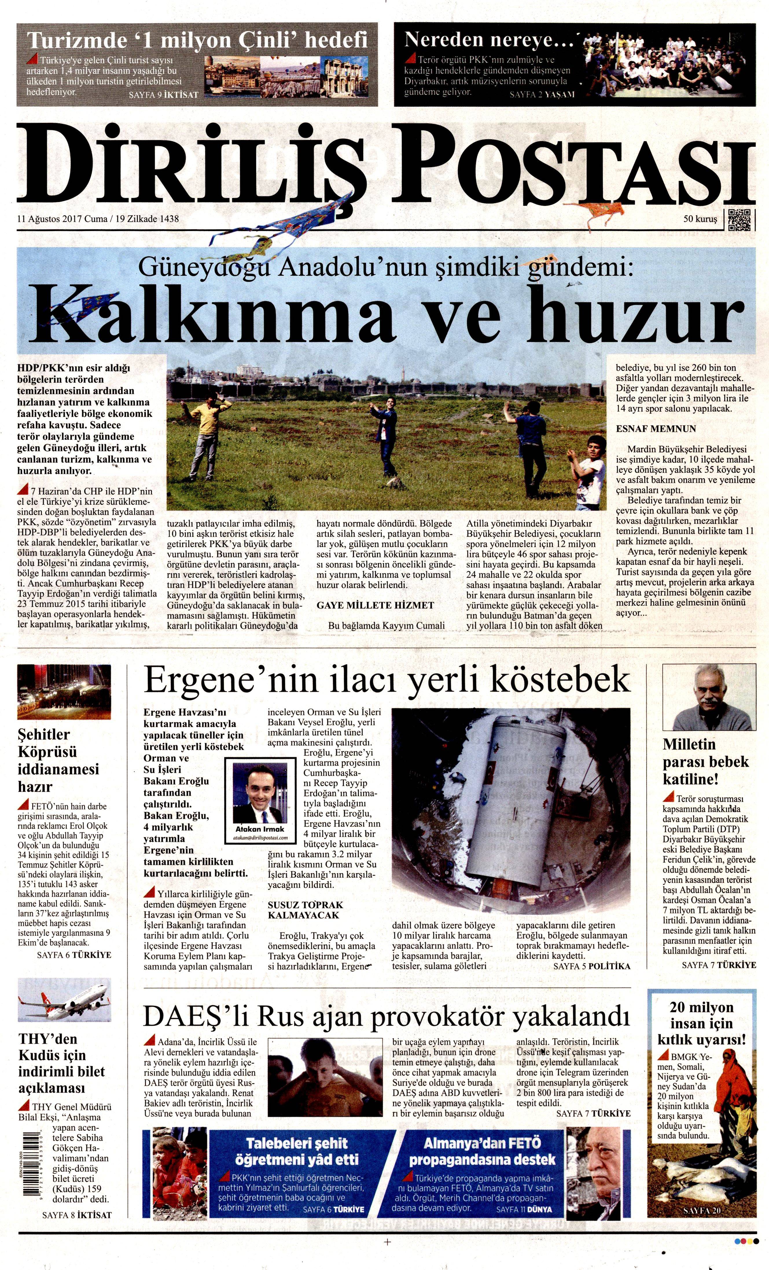 11 Ağustos 2017 gazete manşetleri - 3