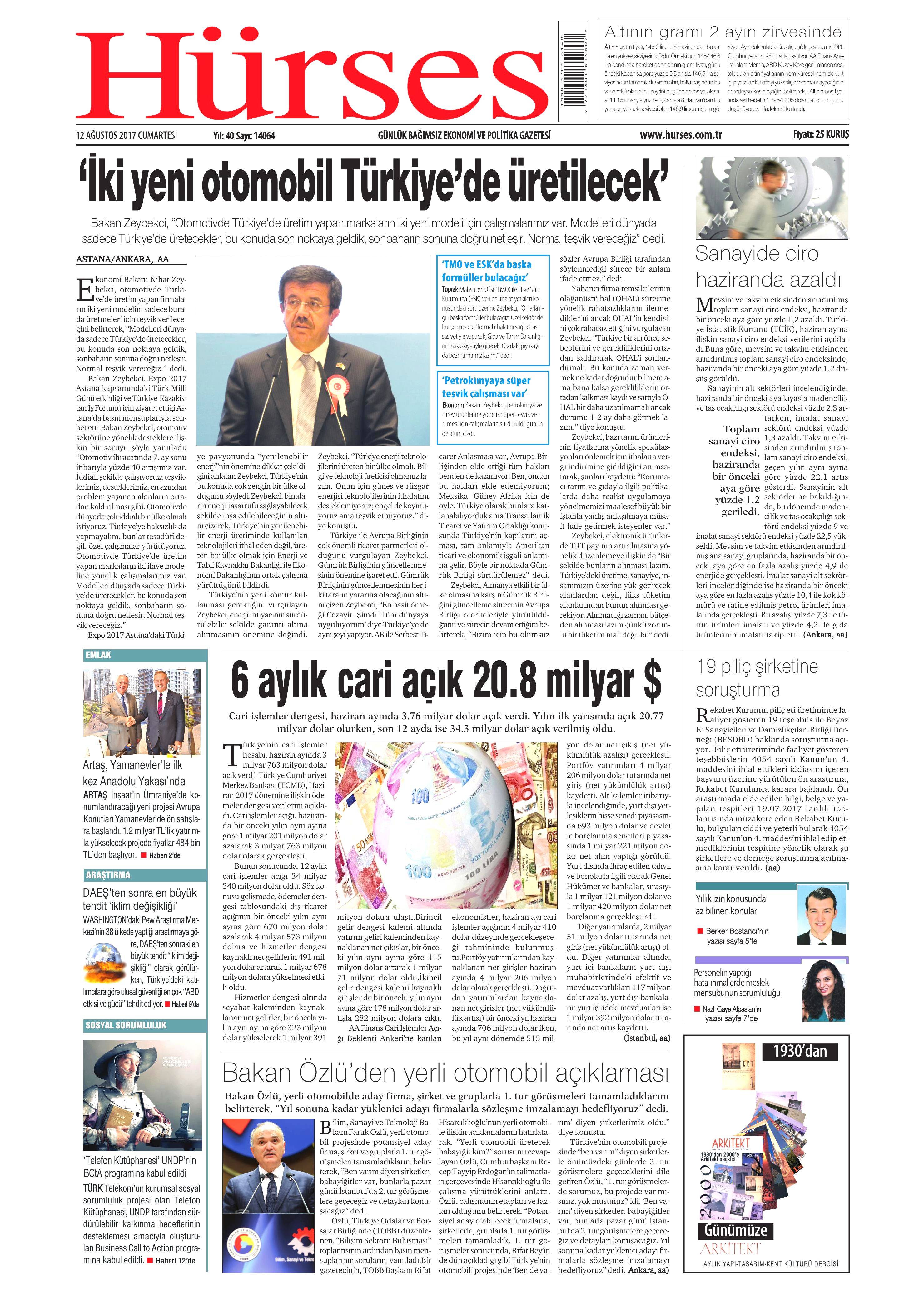 12 Ağustos 2017 gazete manşetleri - 10