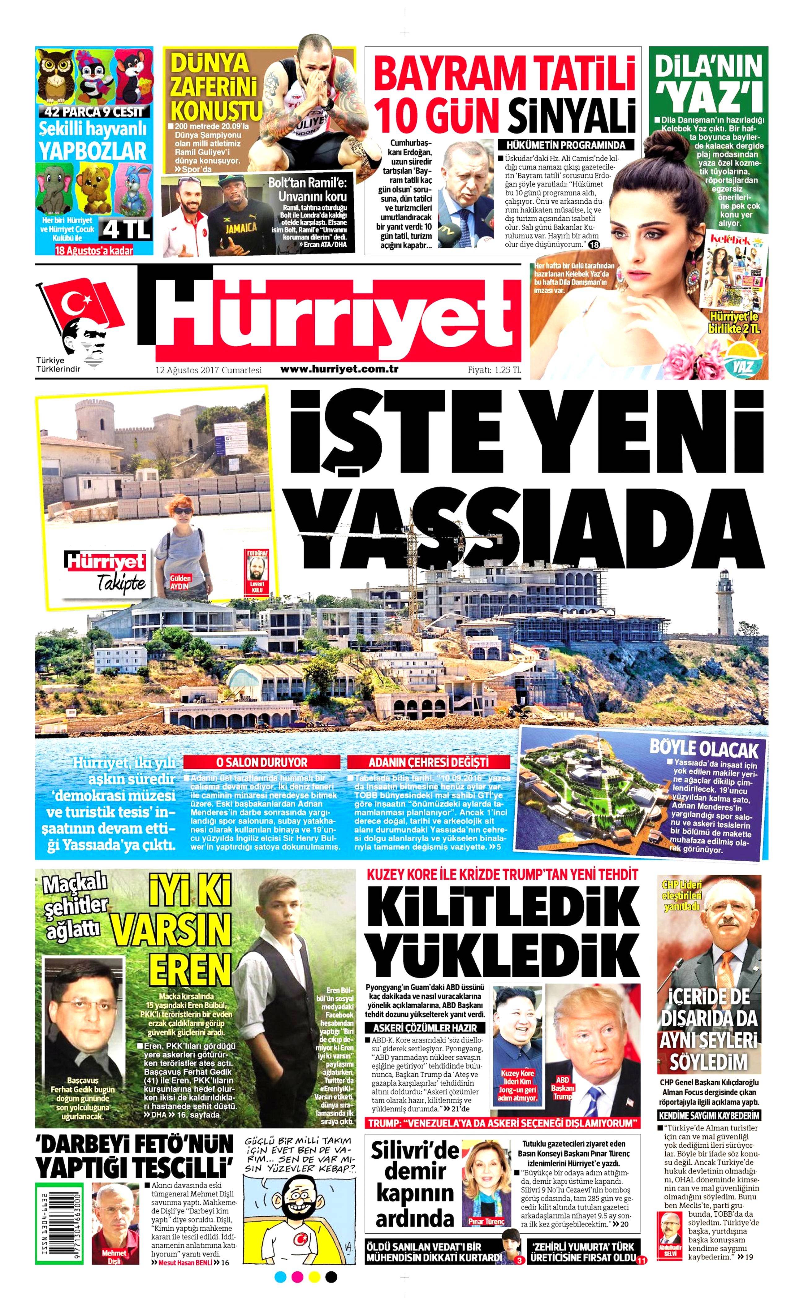 12 Ağustos 2017 gazete manşetleri - 8