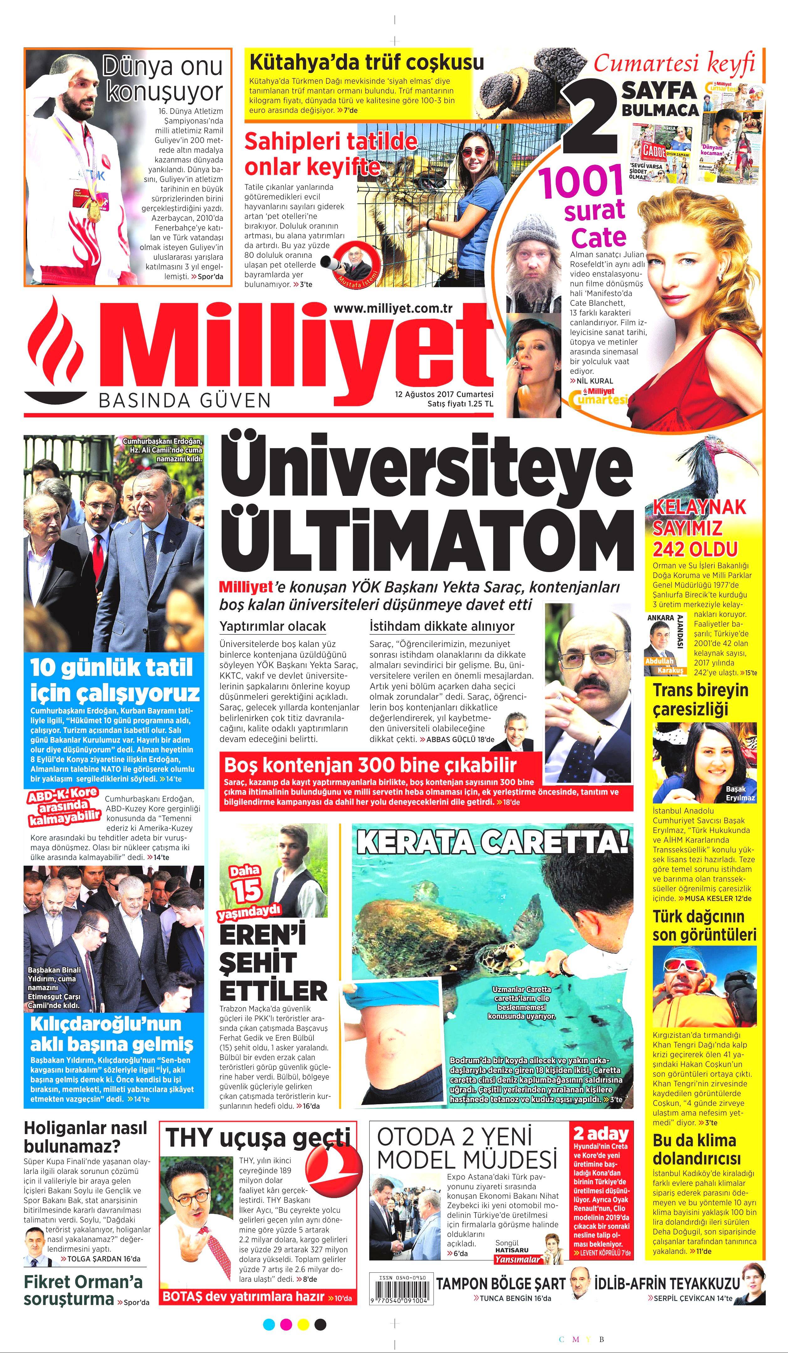 12 Ağustos 2017 gazete manşetleri - 15