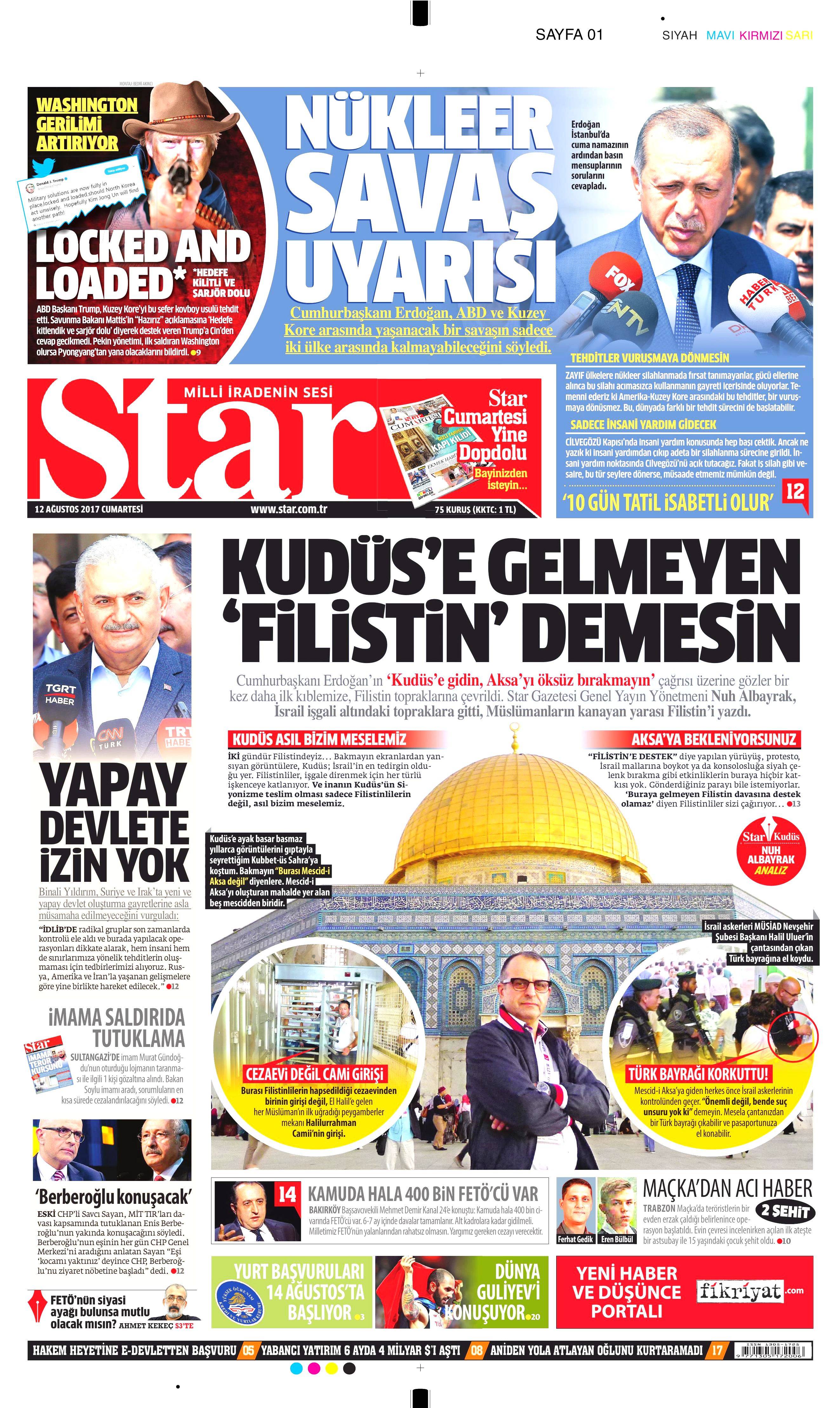 12 Ağustos 2017 gazete manşetleri - 19