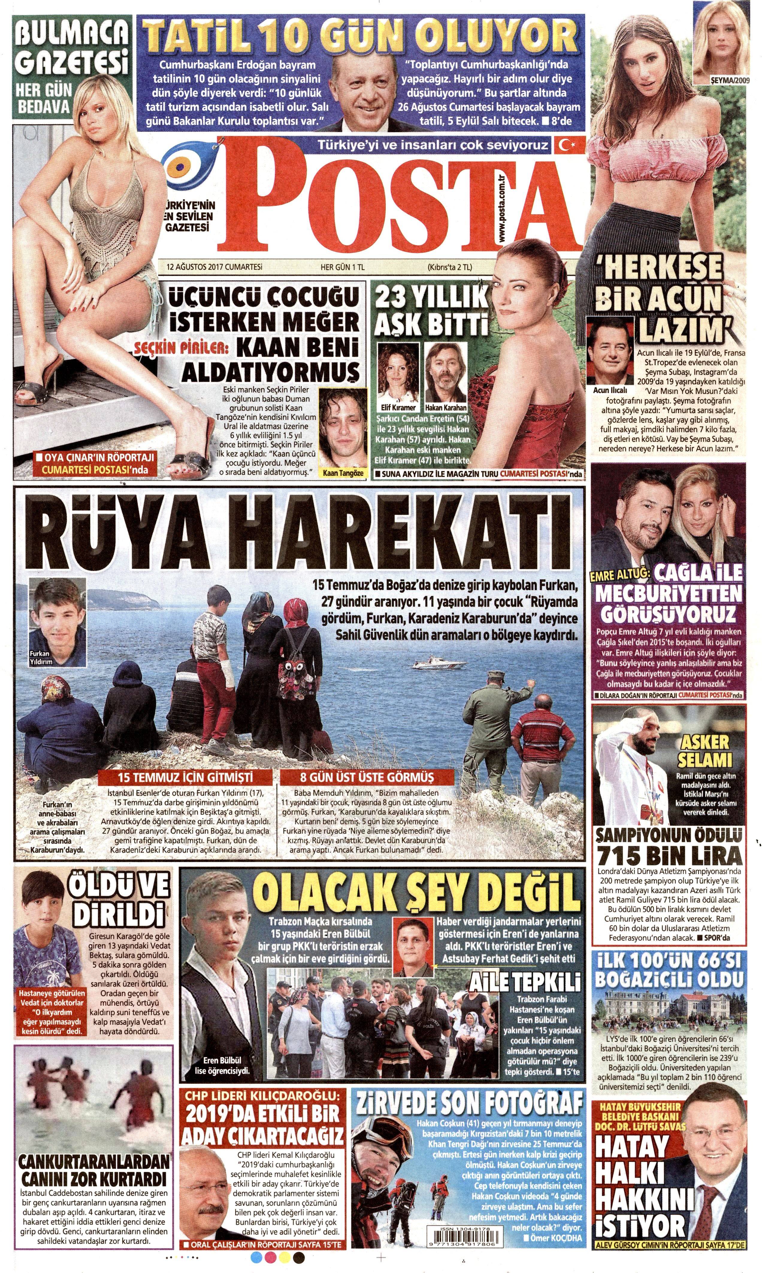 12 Ağustos 2017 gazete manşetleri - 17