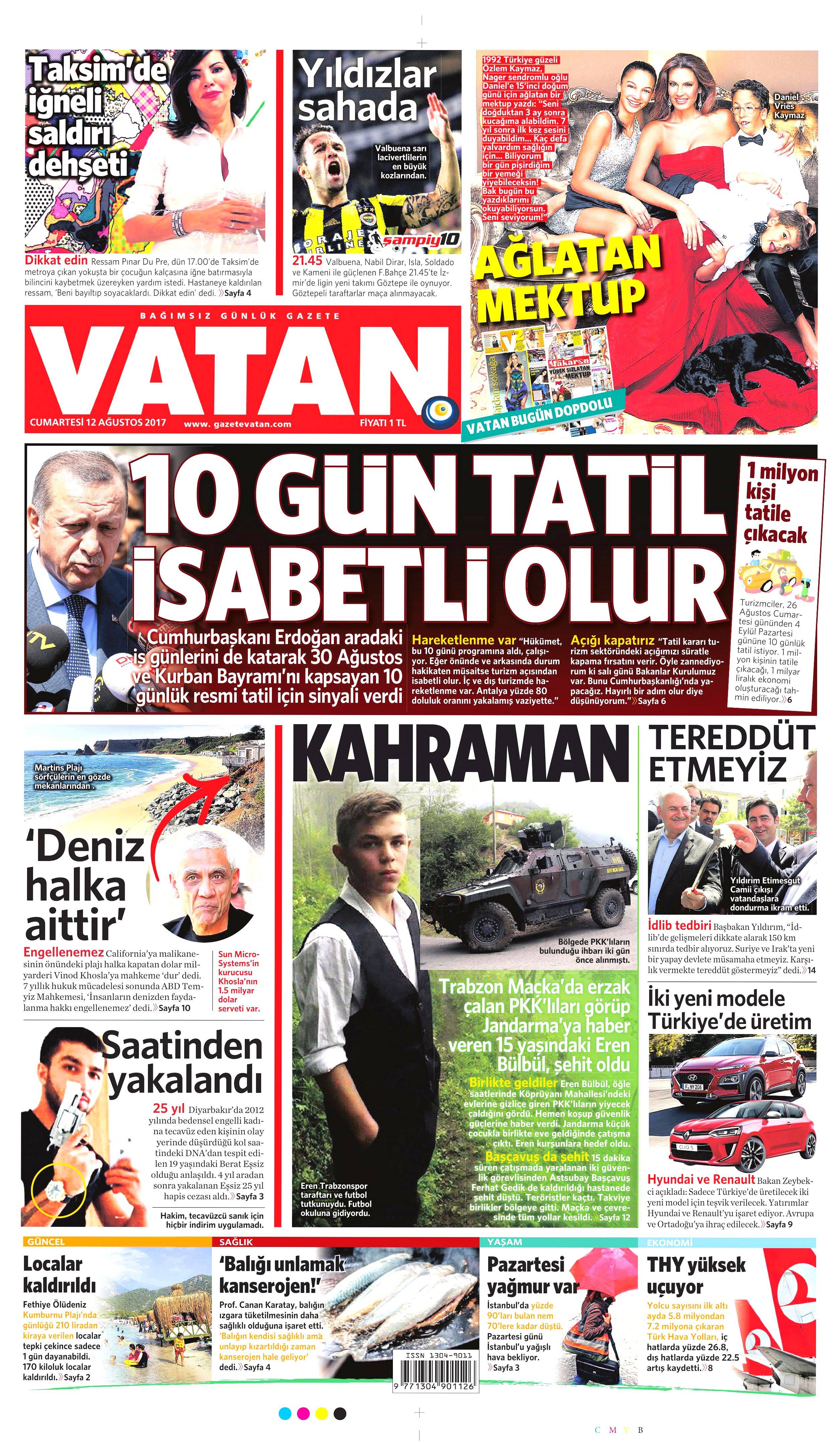 12 Ağustos 2017 gazete manşetleri - 23