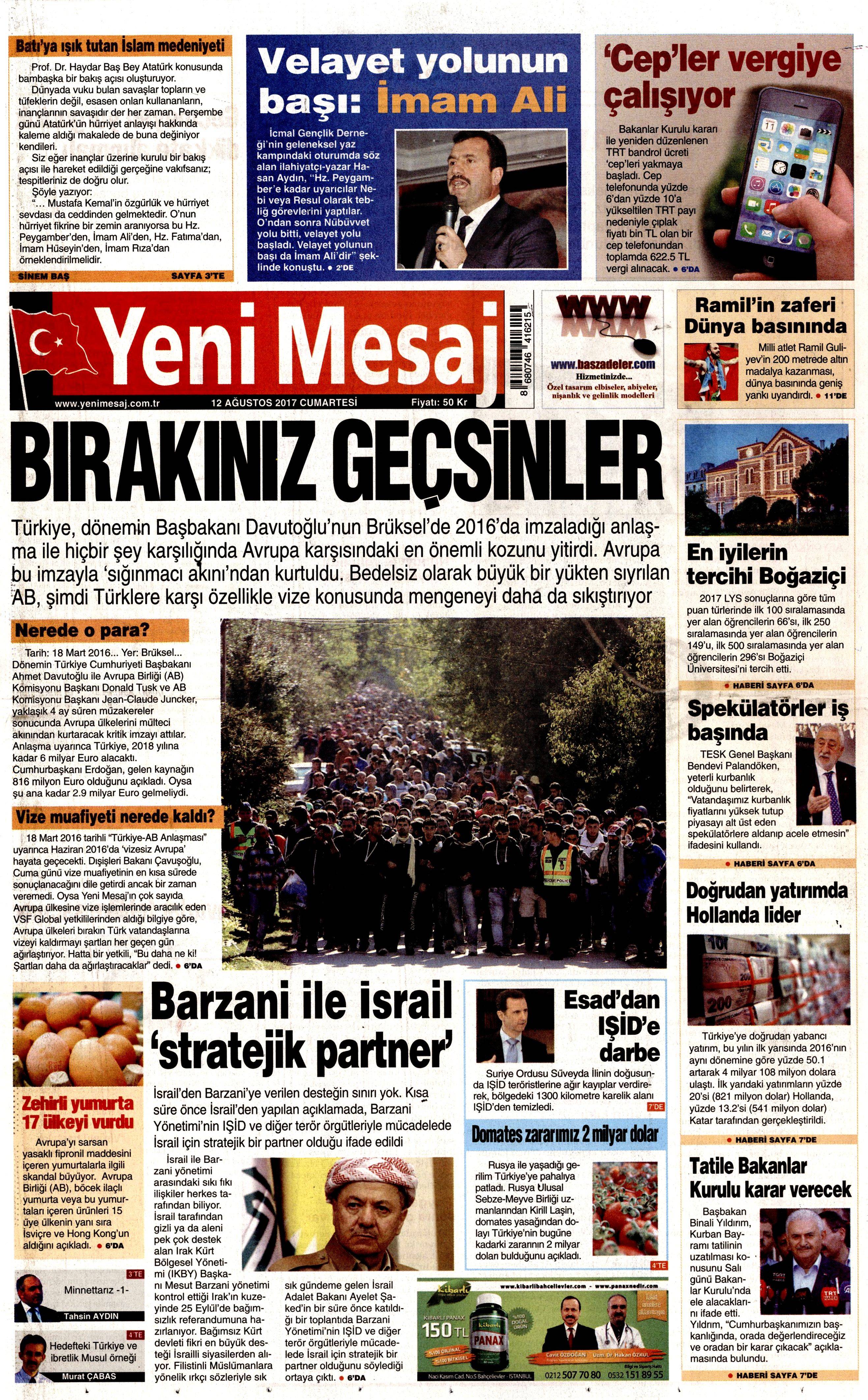 12 Ağustos 2017 gazete manşetleri - 27