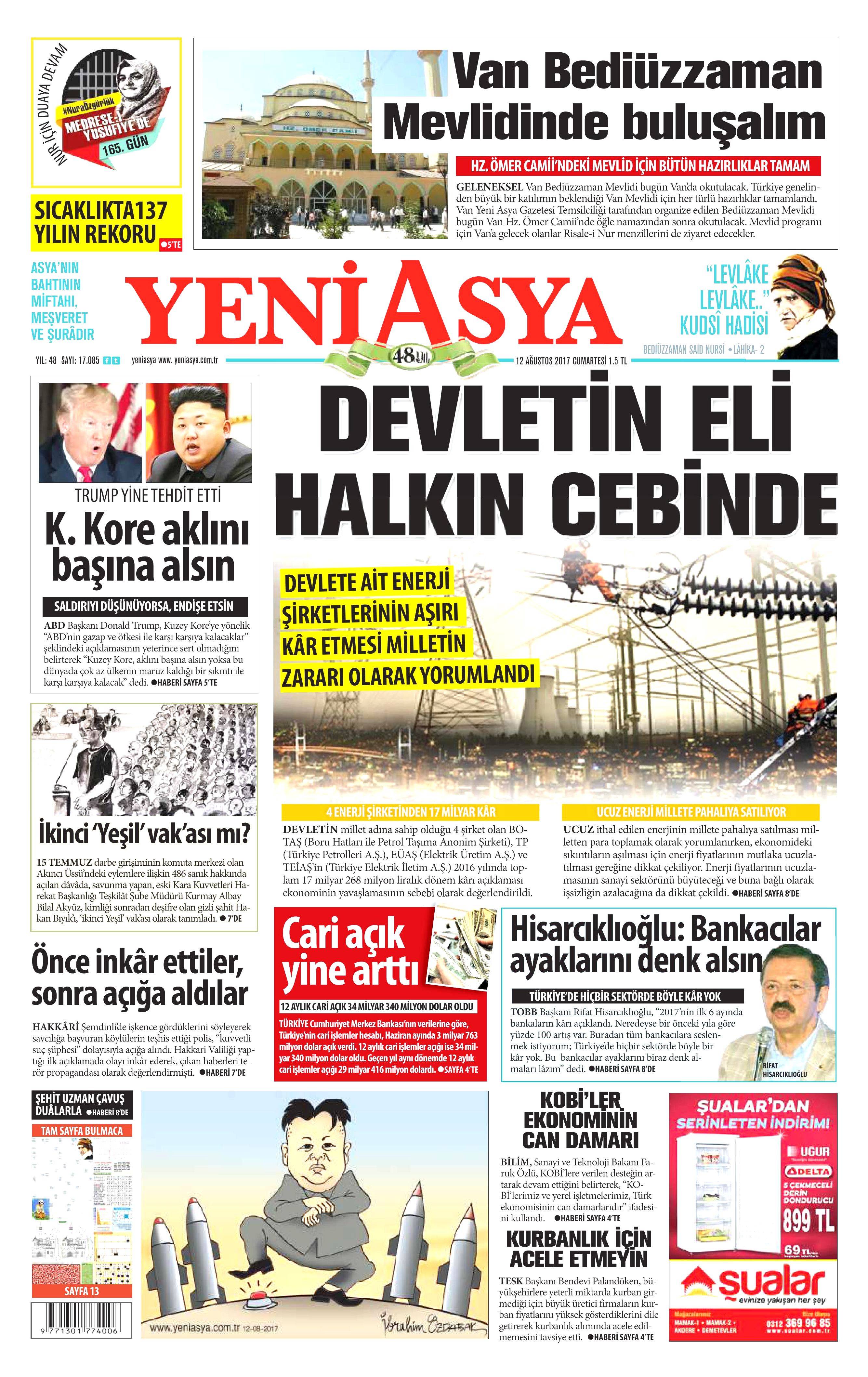 12 Ağustos 2017 gazete manşetleri - 24