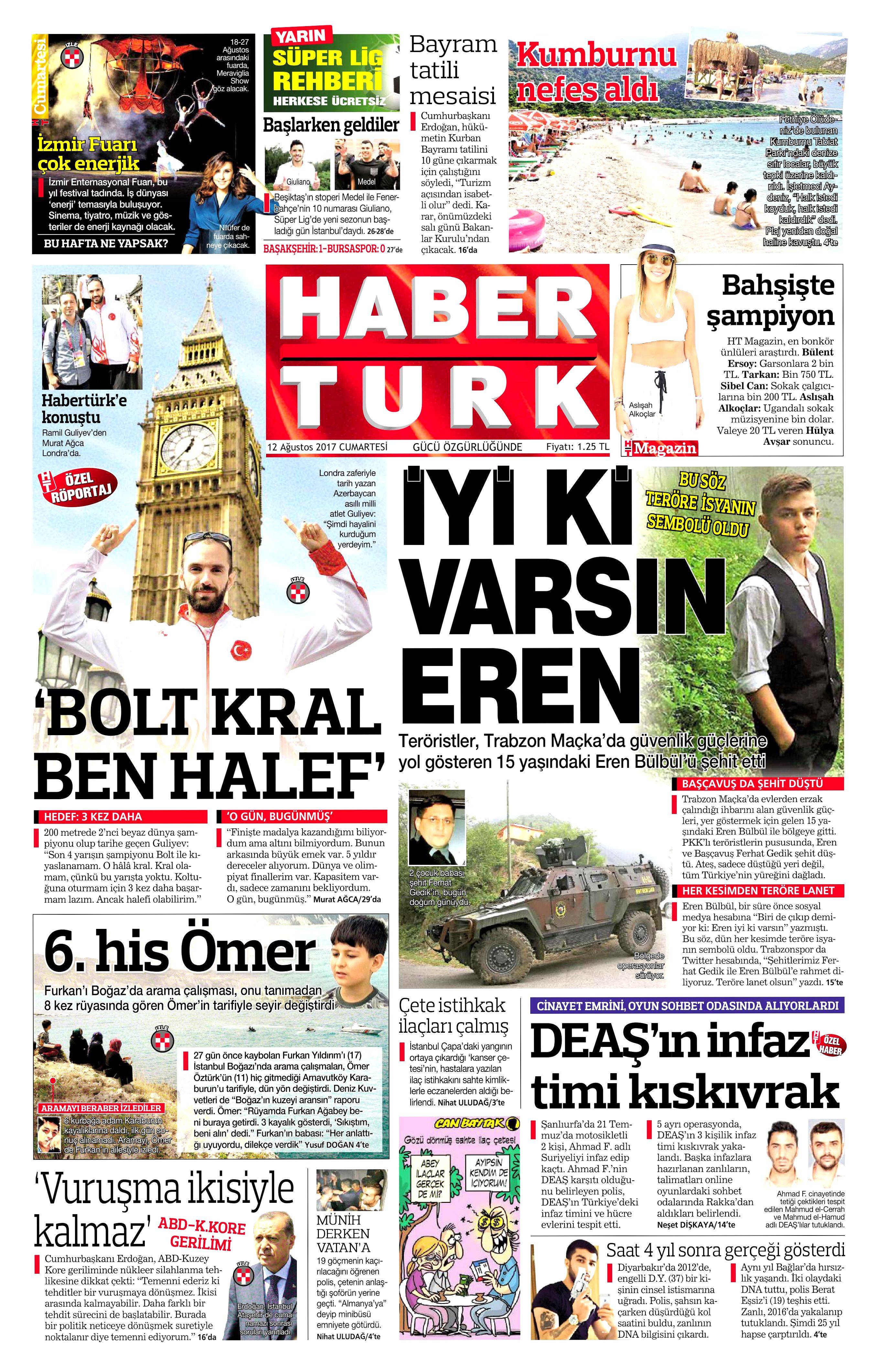 12 Ağustos 2017 gazete manşetleri - 7