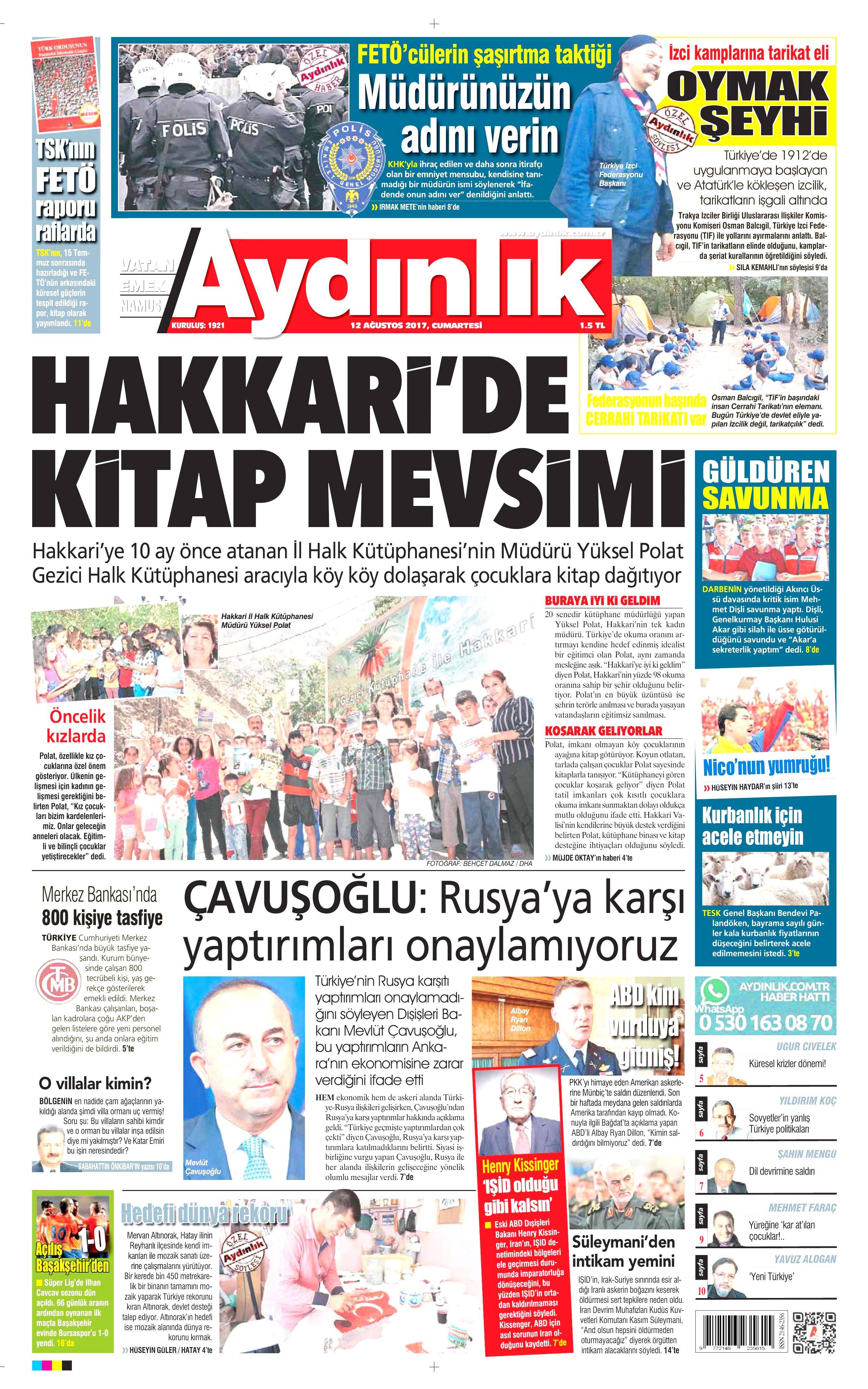 12 Ağustos 2017 gazete manşetleri - 31