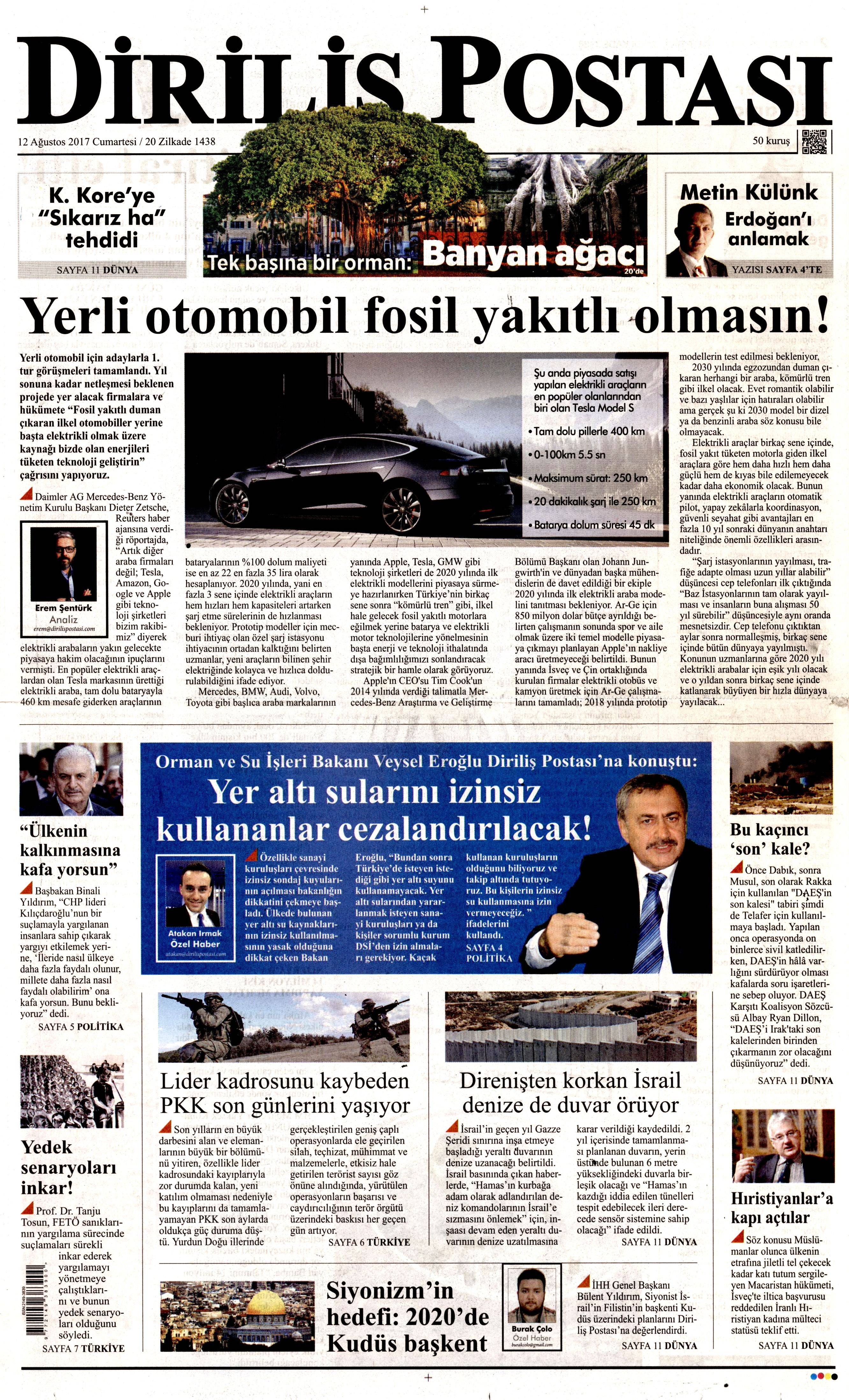 12 Ağustos 2017 gazete manşetleri - 4