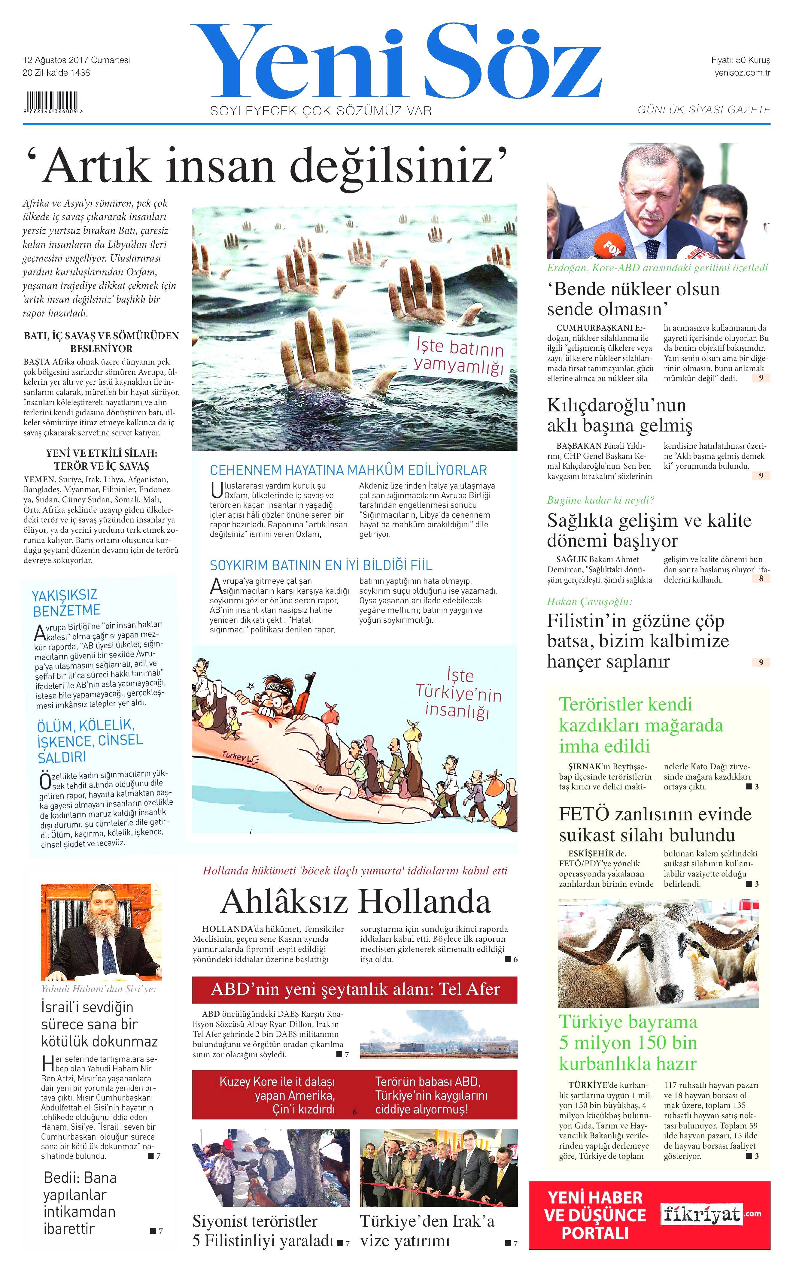 12 Ağustos 2017 gazete manşetleri - 28