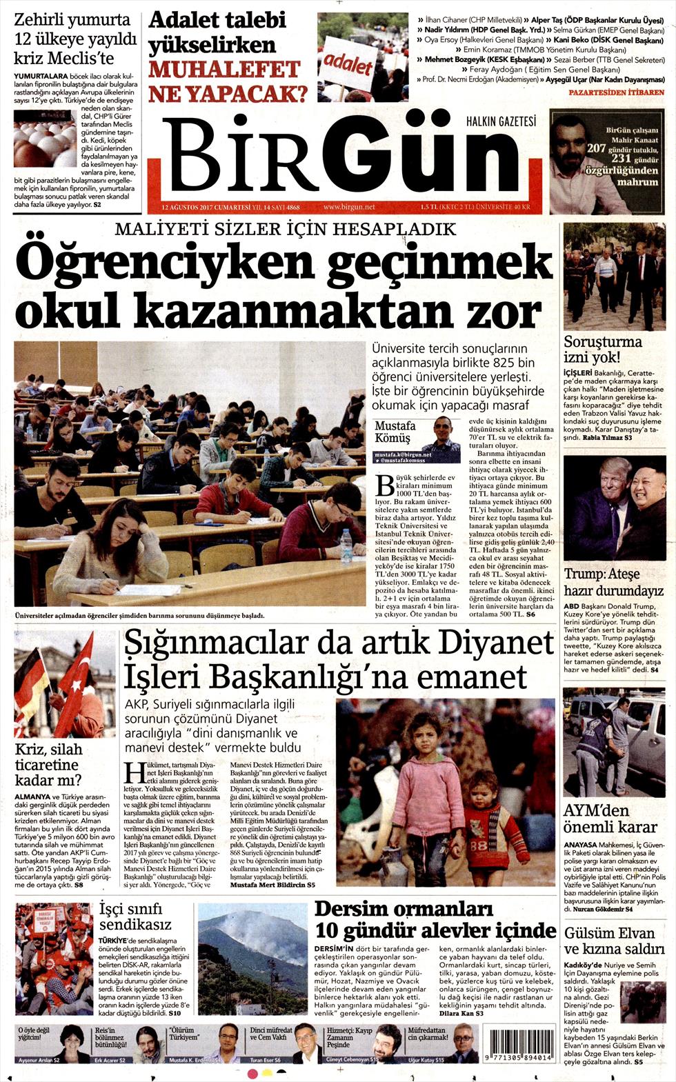 12 Ağustos 2017 gazete manşetleri - 32