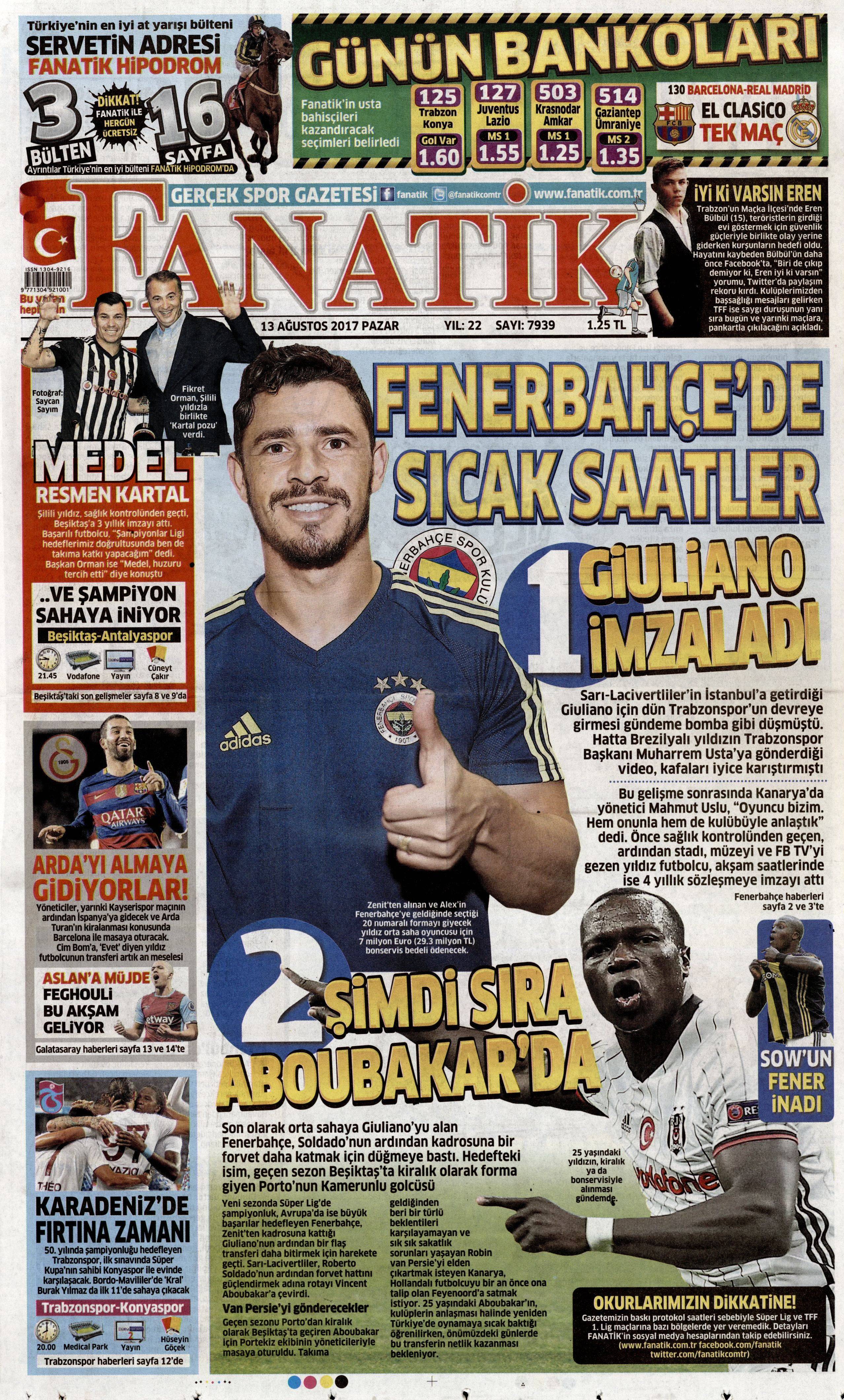 13 Ağustos 2017 gazete manşetleri - 29