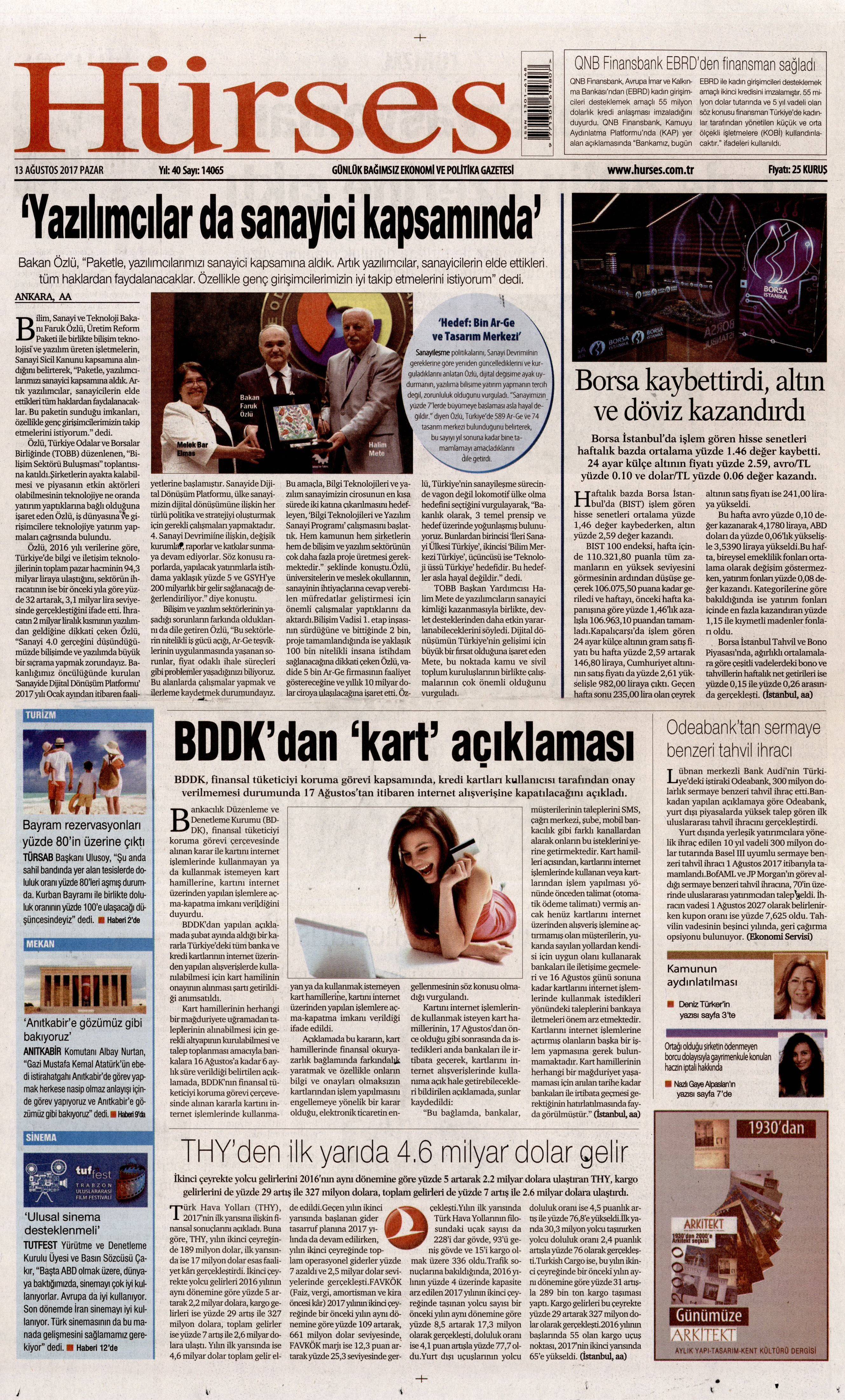 13 Ağustos 2017 gazete manşetleri - 7