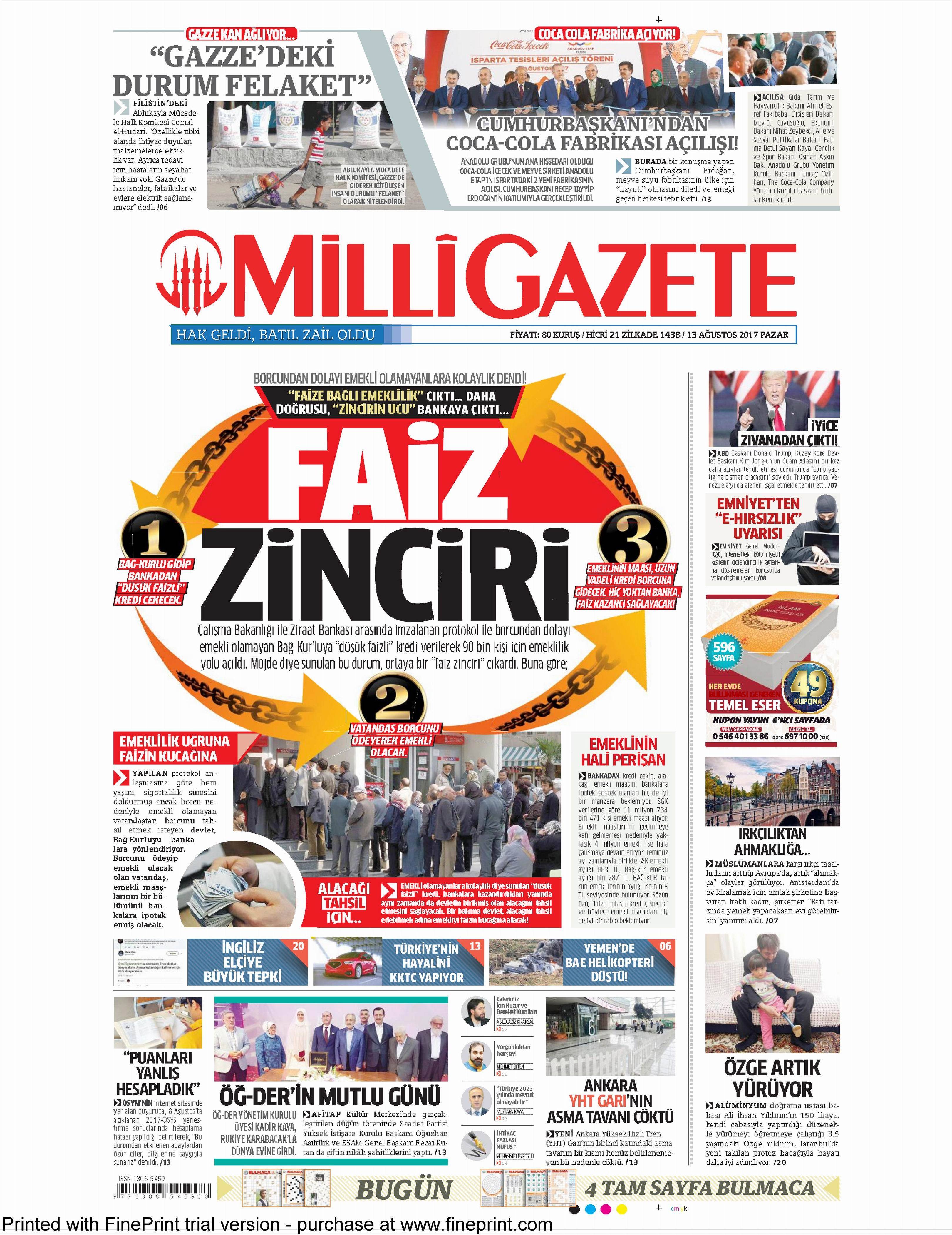 13 Ağustos 2017 gazete manşetleri - 12