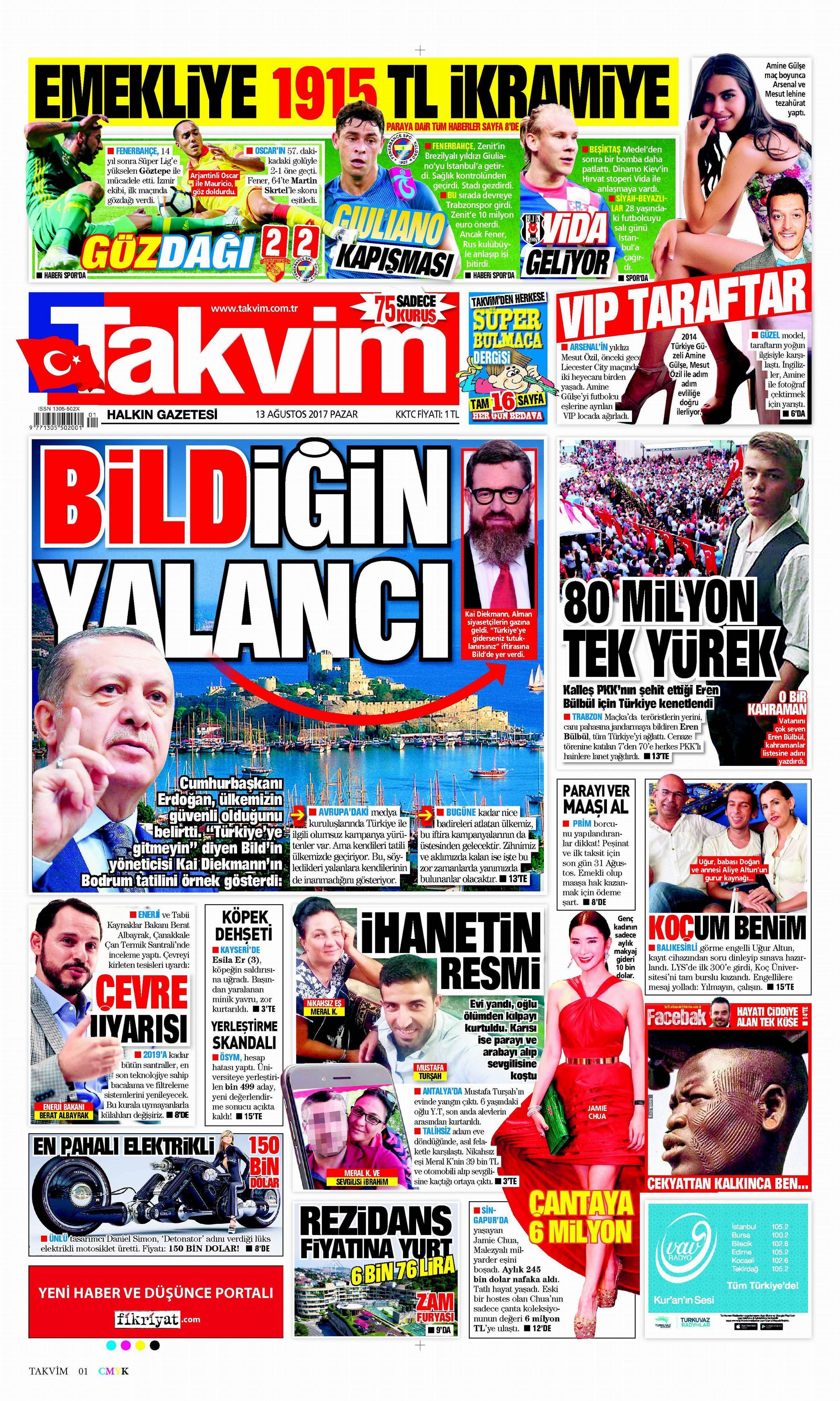 13 Ağustos 2017 gazete manşetleri - 19