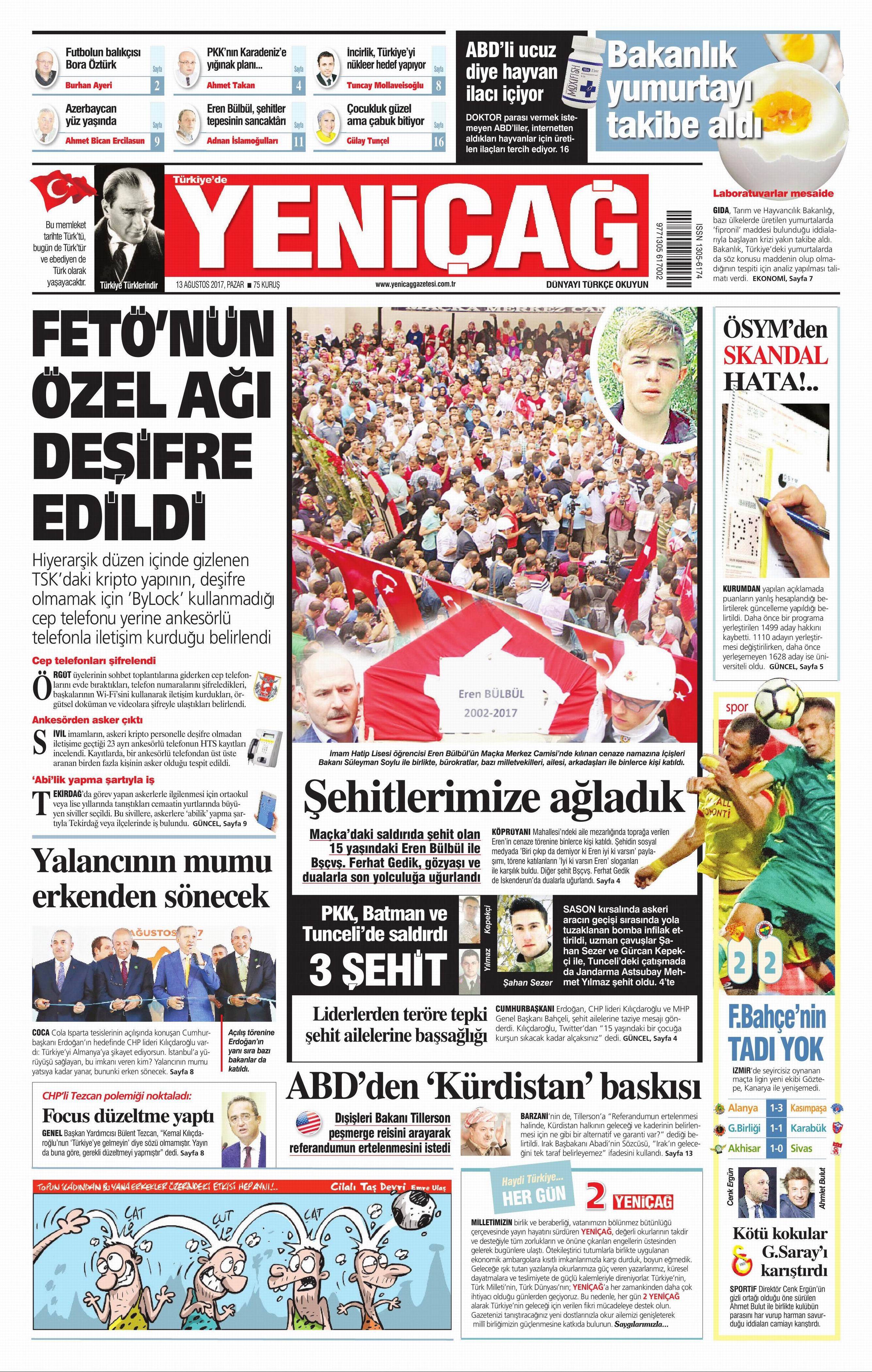 13 Ağustos 2017 gazete manşetleri - 24