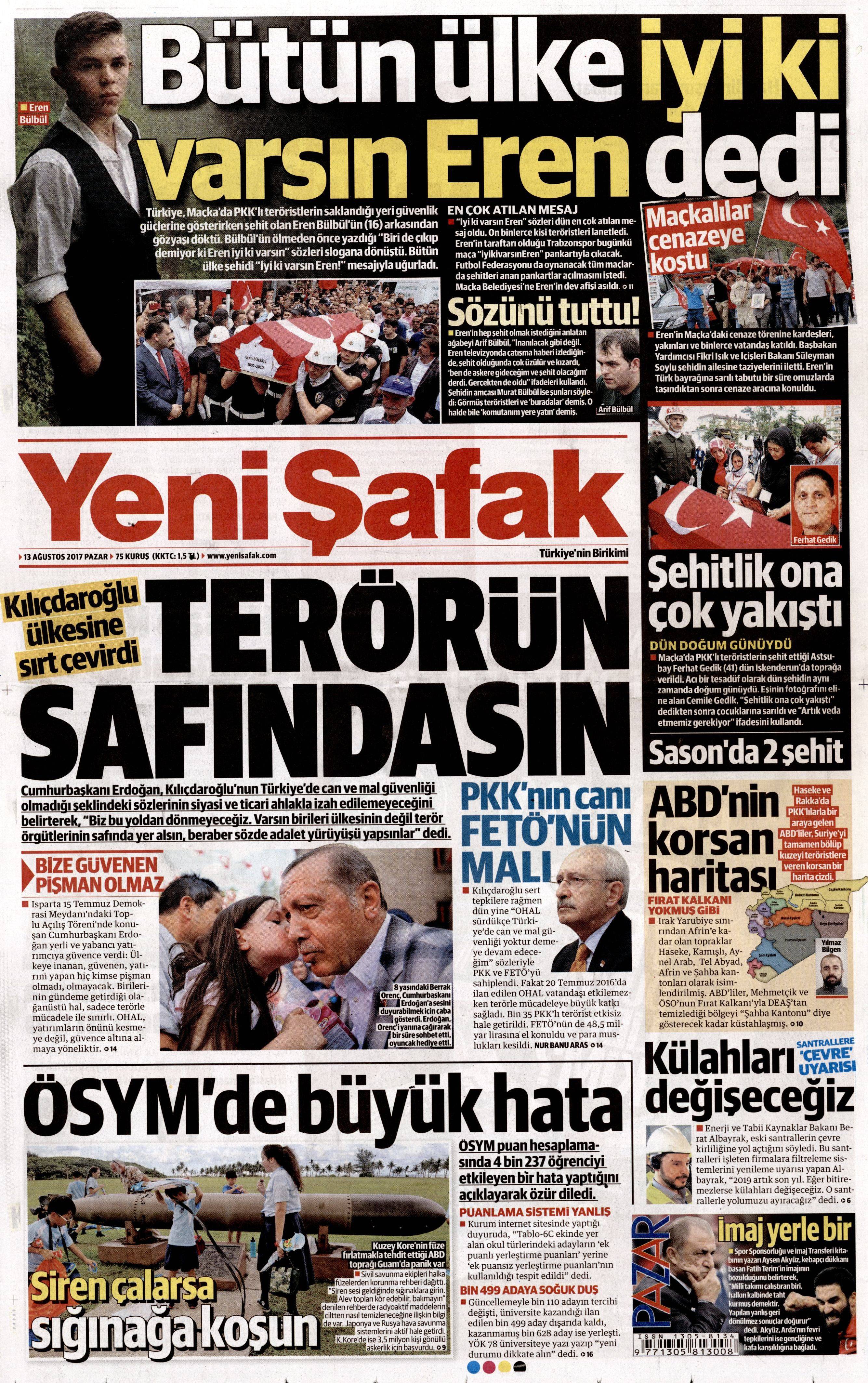 13 Ağustos 2017 gazete manşetleri - 27