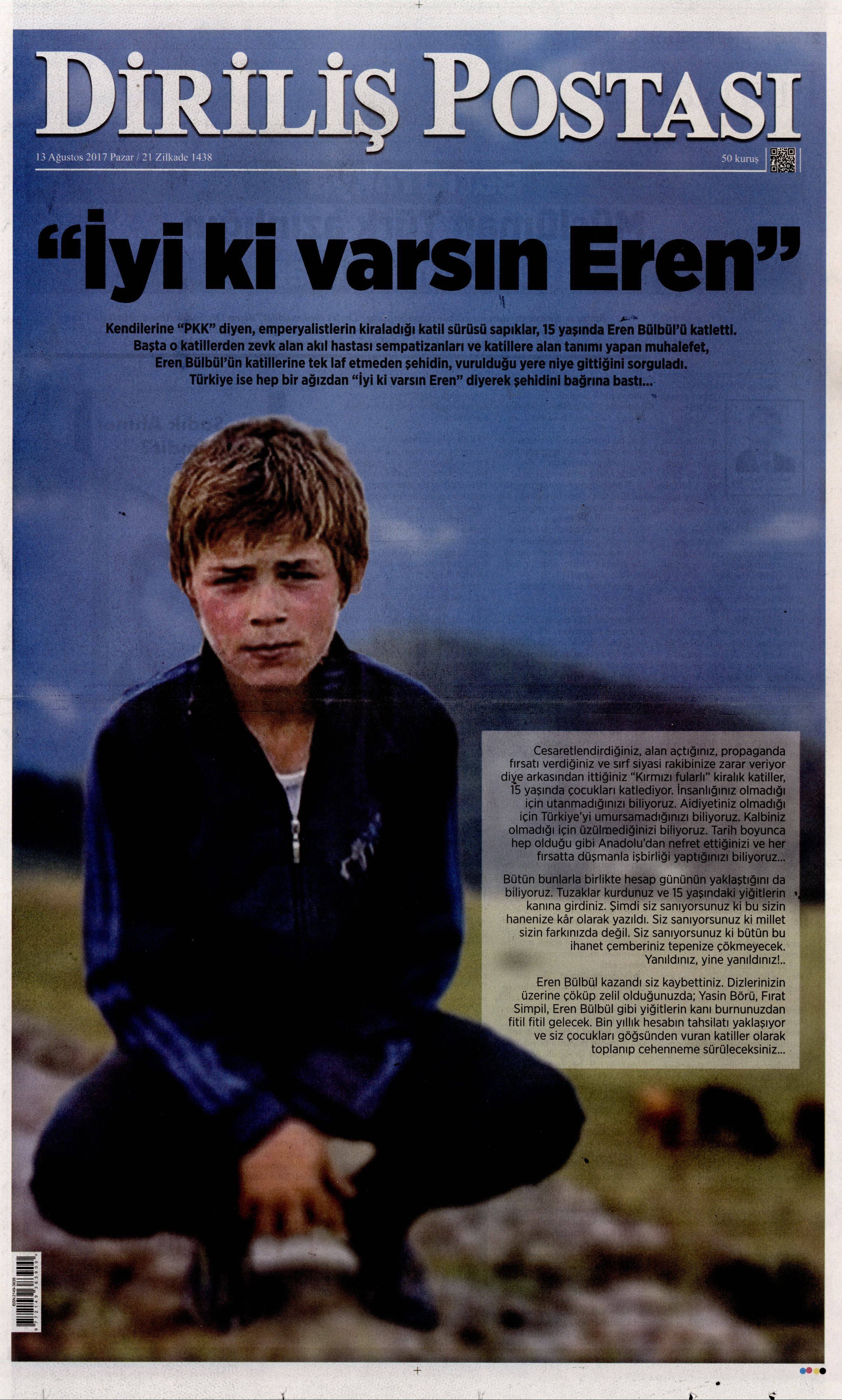 13 Ağustos 2017 gazete manşetleri - 3