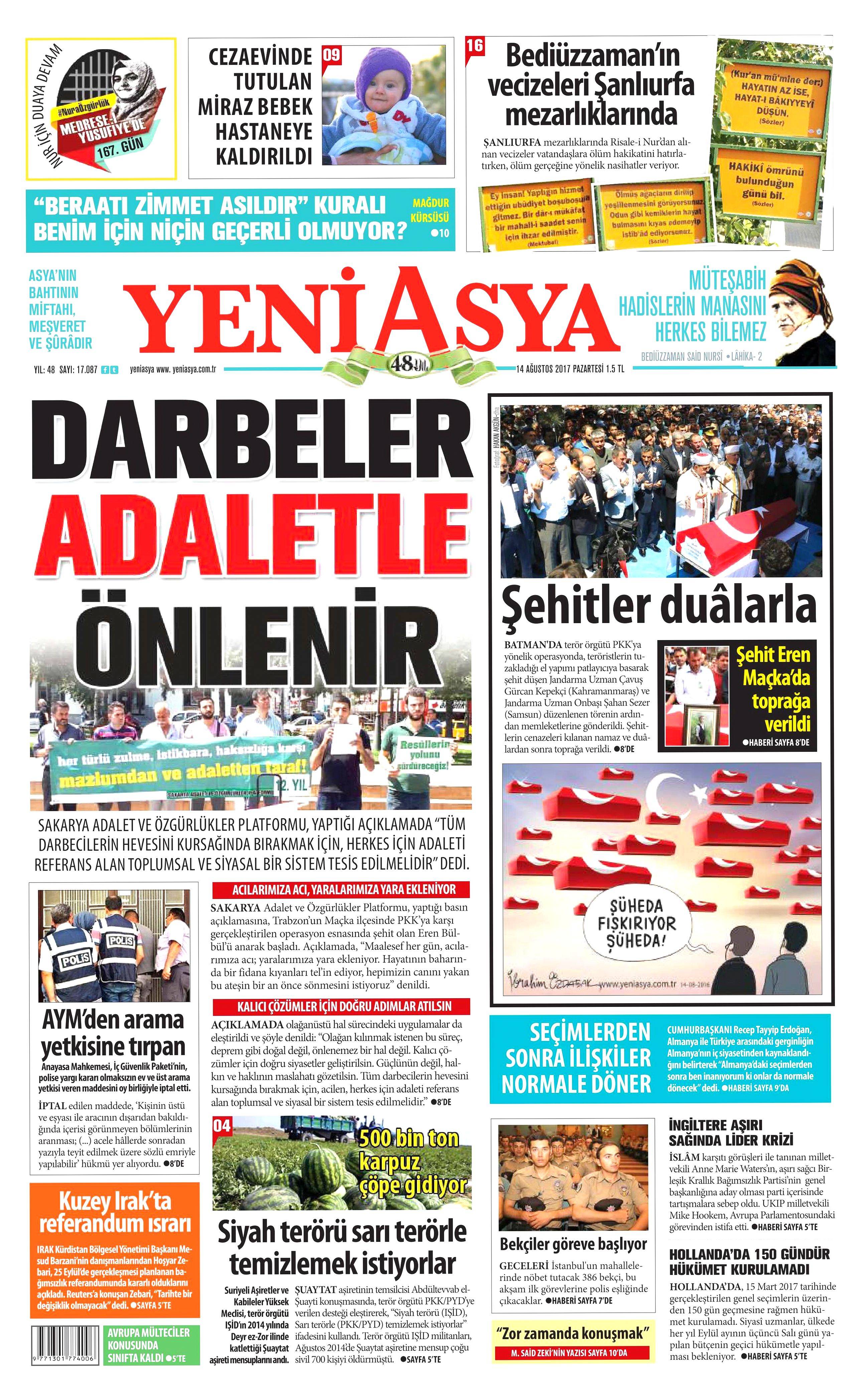 14 Ağustos 2017 gazete manşetleri - 27