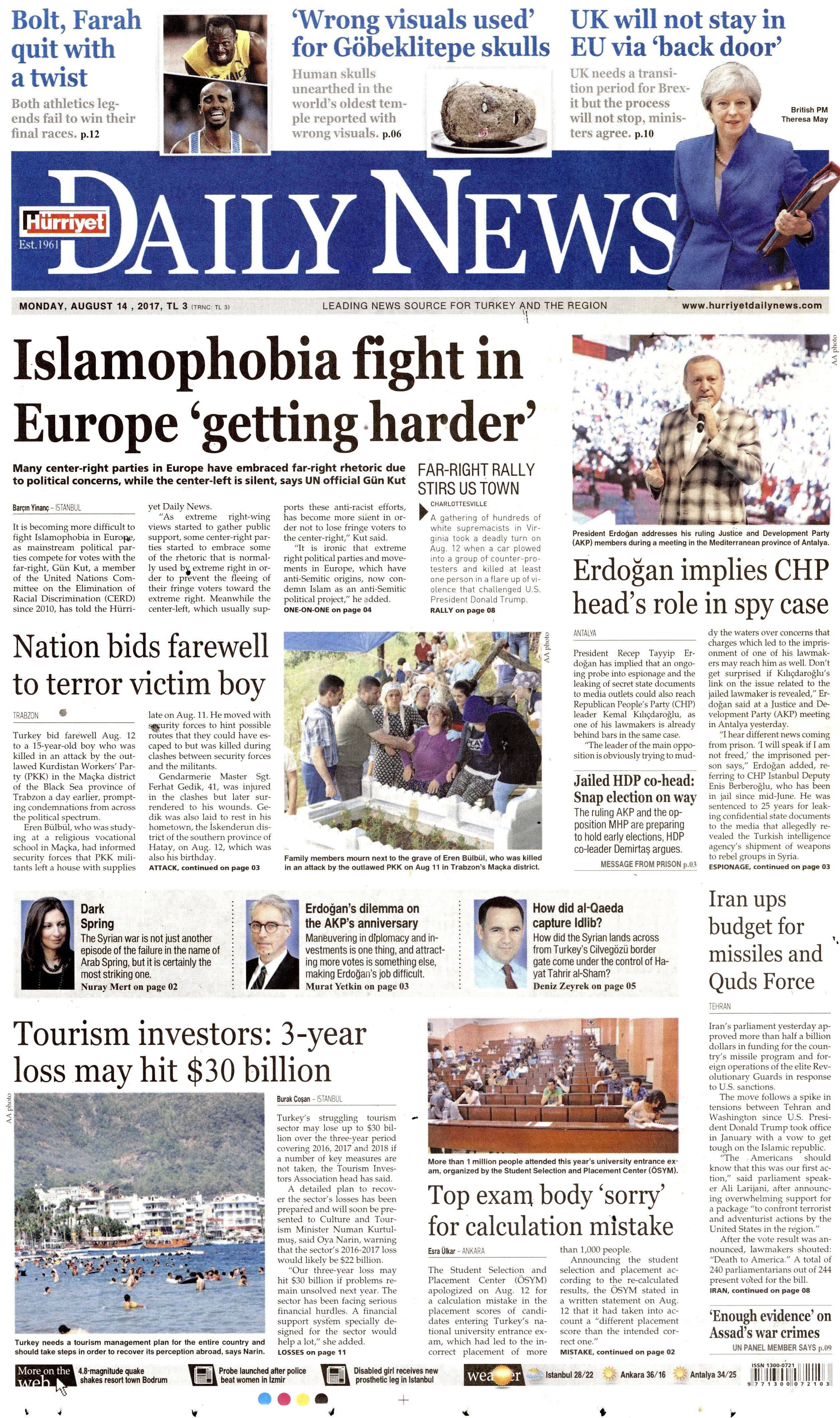14 Ağustos 2017 gazete manşetleri - 4
