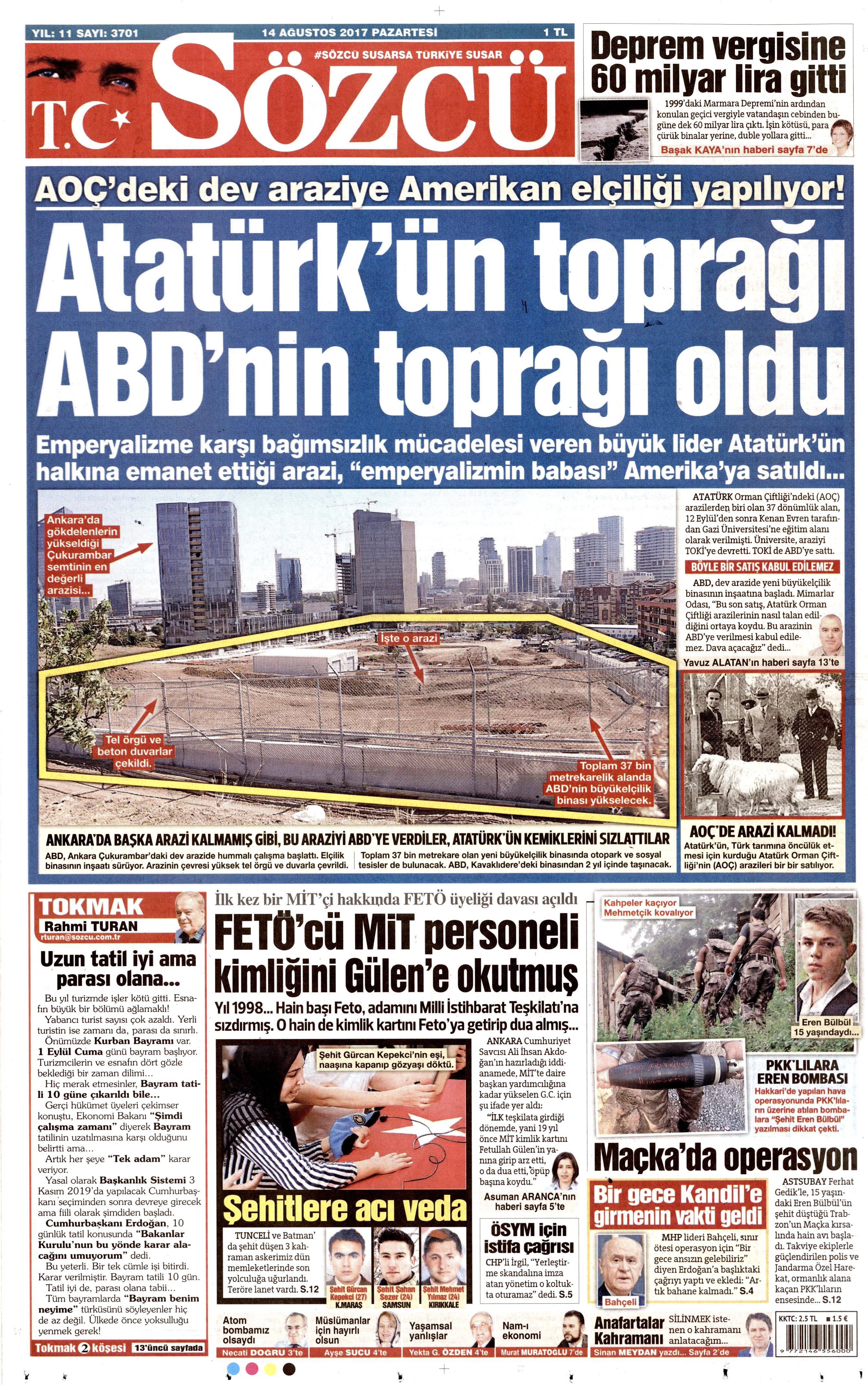14 Ağustos 2017 gazete manşetleri - 23