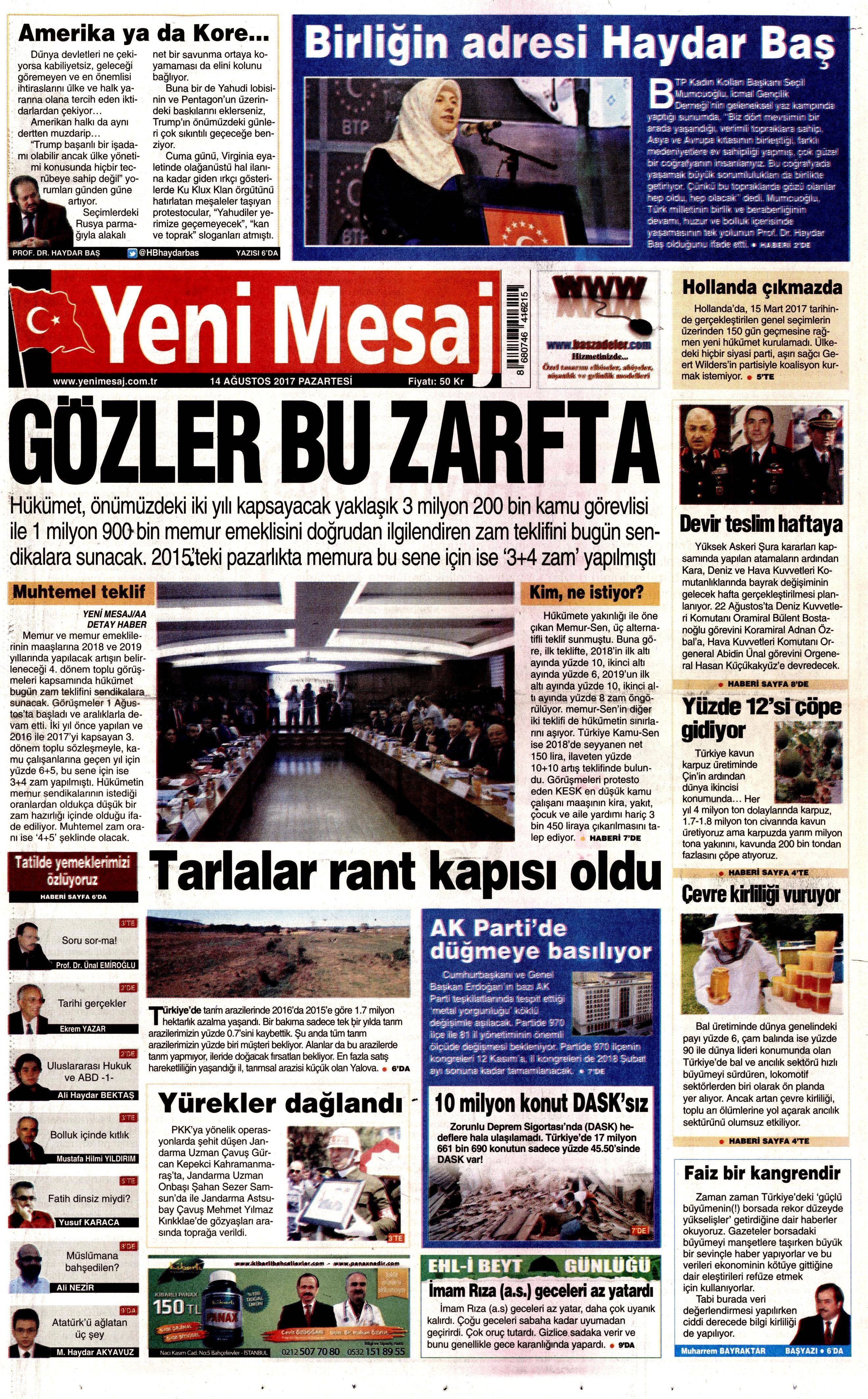 14 Ağustos 2017 gazete manşetleri - 28