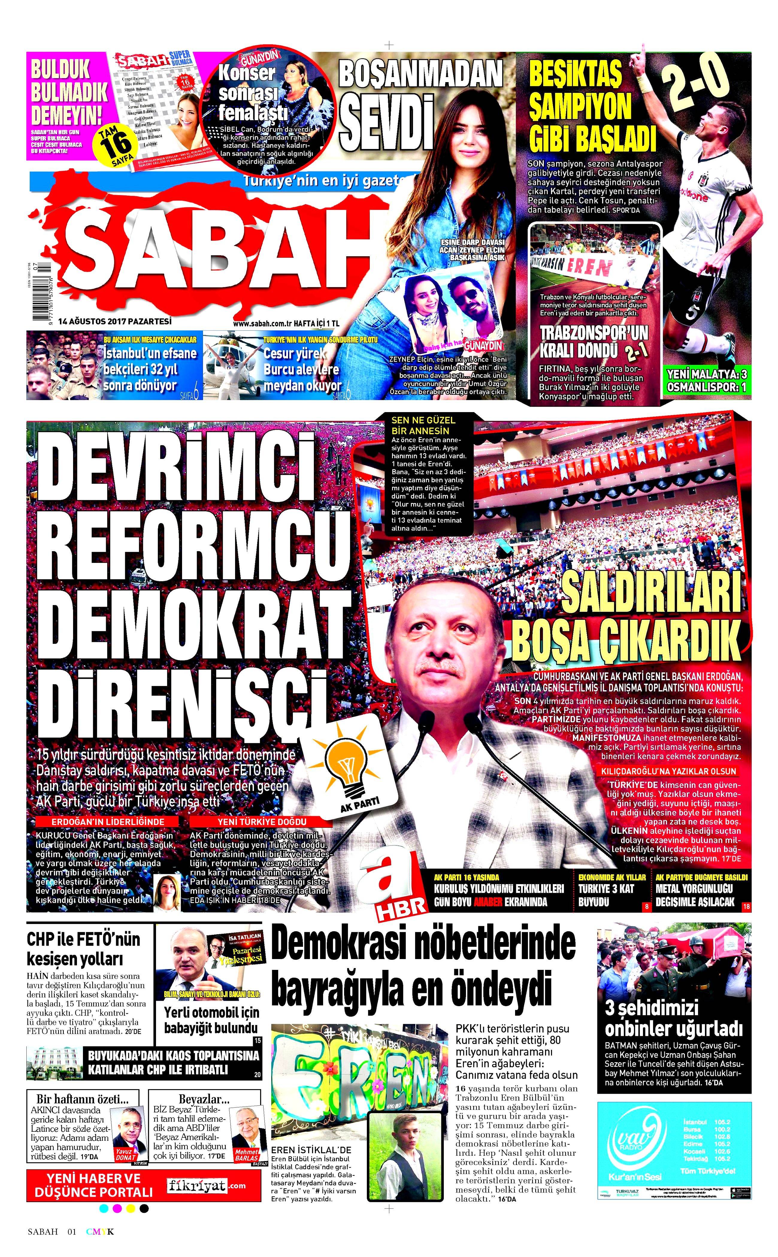 14 Ağustos 2017 gazete manşetleri - 21