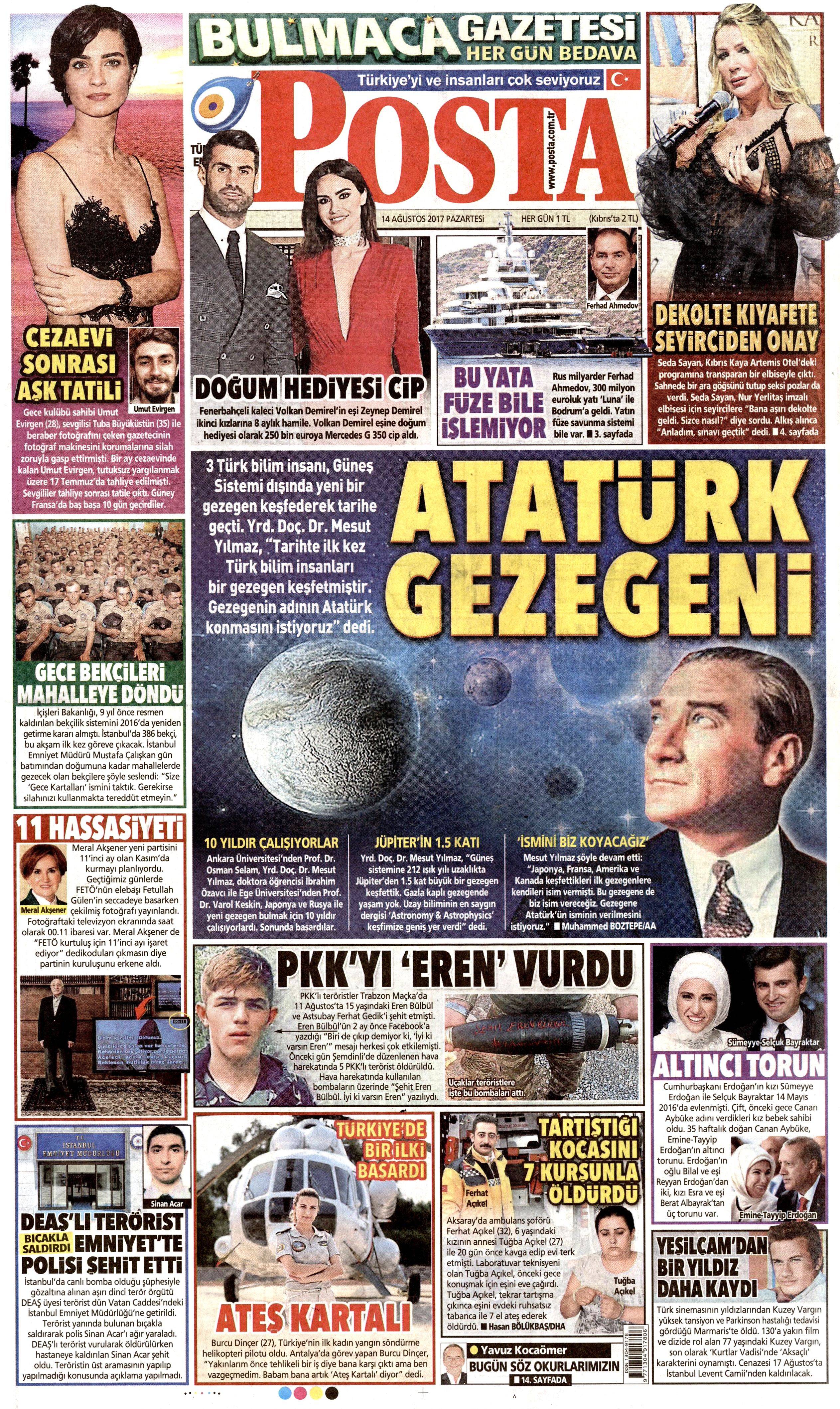 14 Ağustos 2017 gazete manşetleri - 20