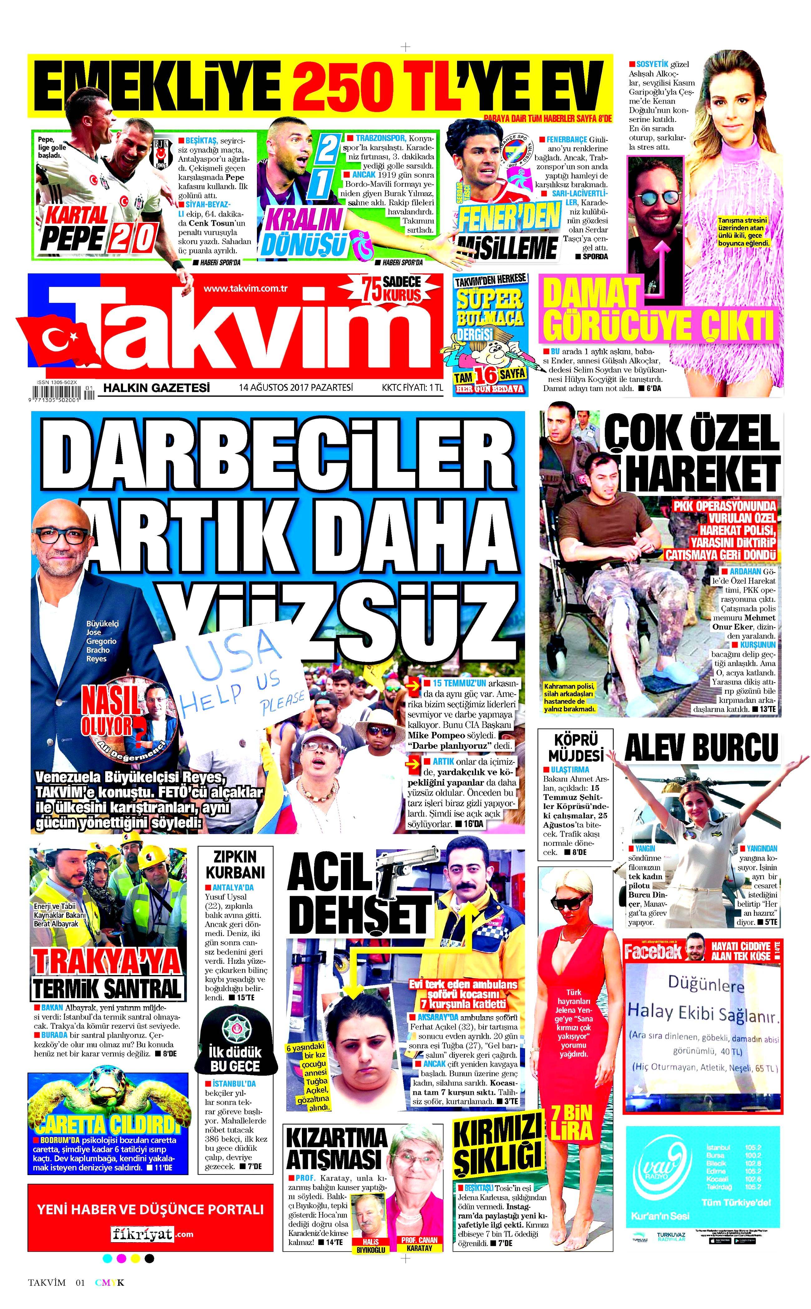 14 Ağustos 2017 gazete manşetleri - 24